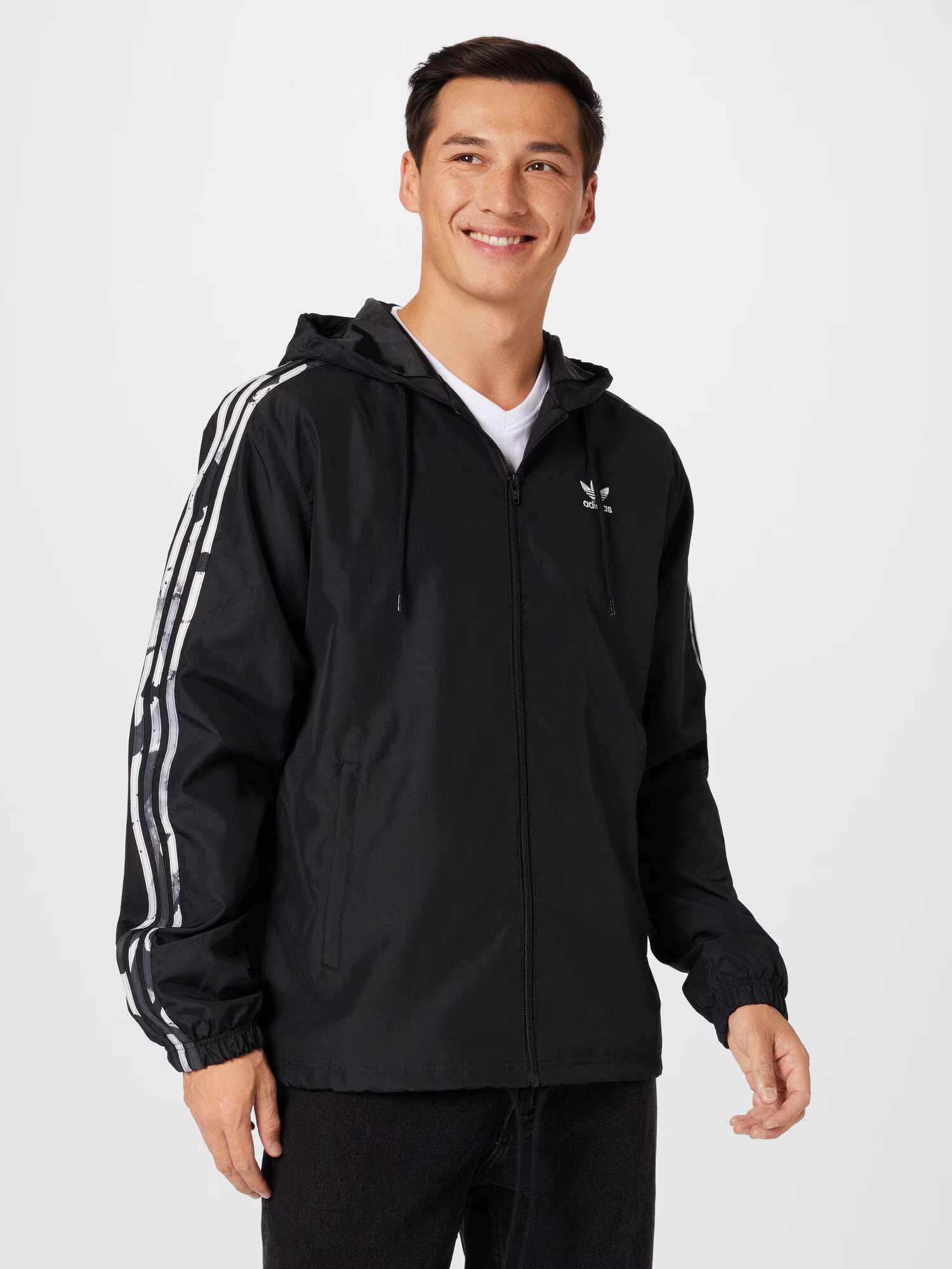 ADIDAS ORIGINALS Prechodná bunda krémová / sivá / čierna / biela - Pepit.sk