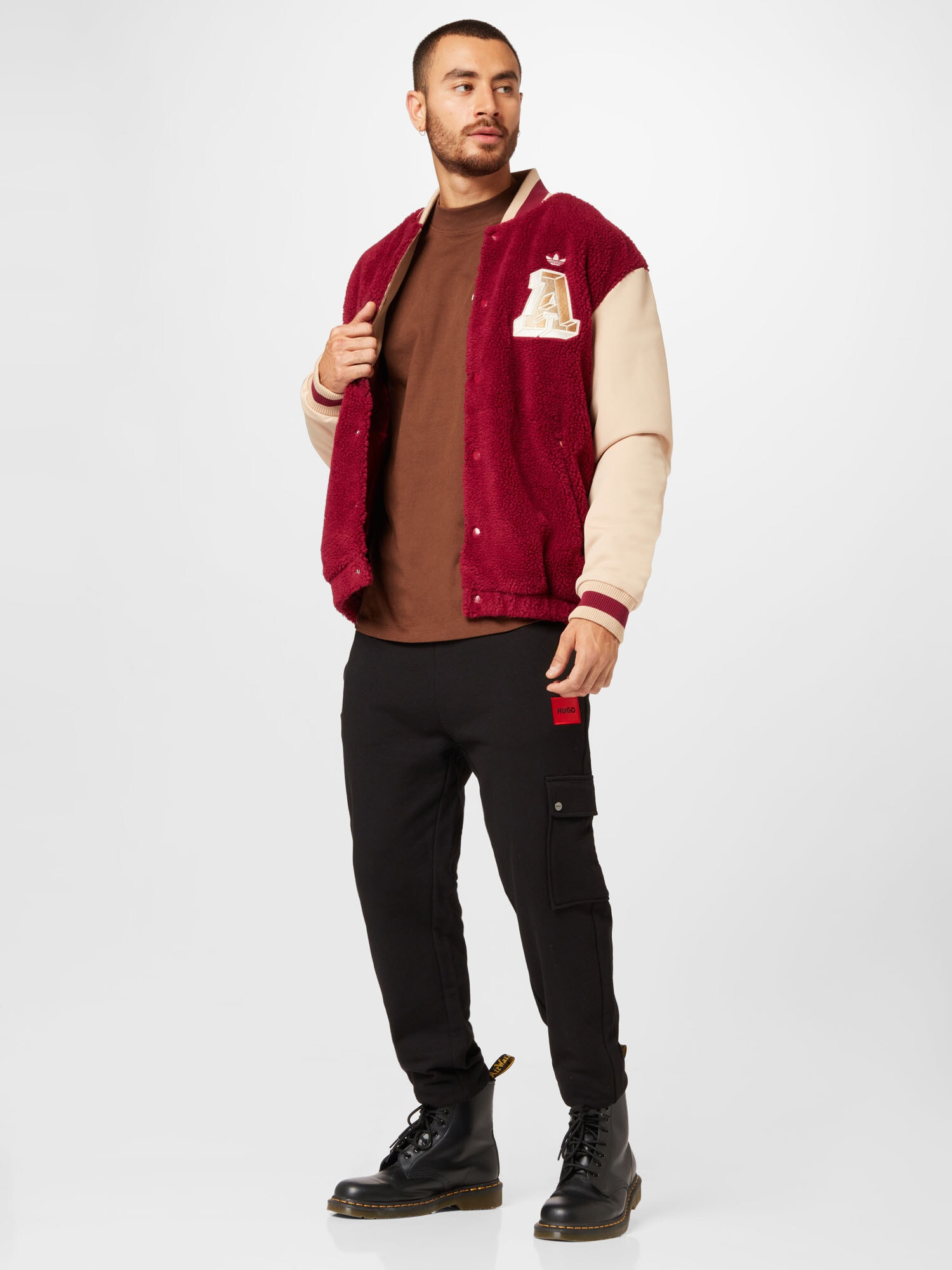 ADIDAS ORIGINALS Prechodná bunda 'Varsity' béžová / burgundská - Pepit.sk