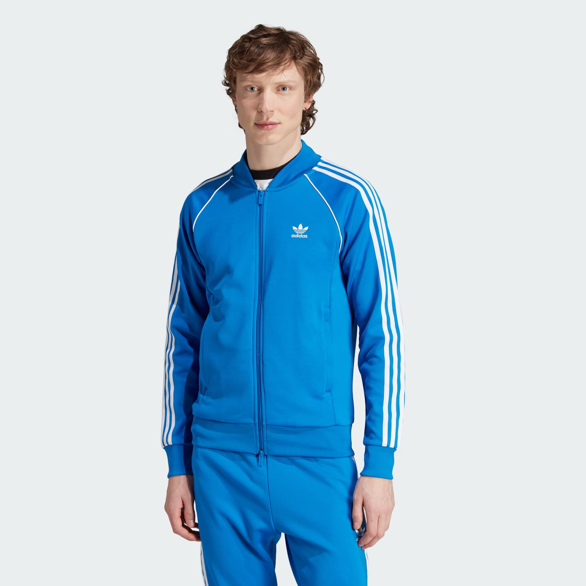 ADIDAS ORIGINALS Tepláková bunda 'Adicolor Classics Sst' modrozelená / biela - Pepit.sk