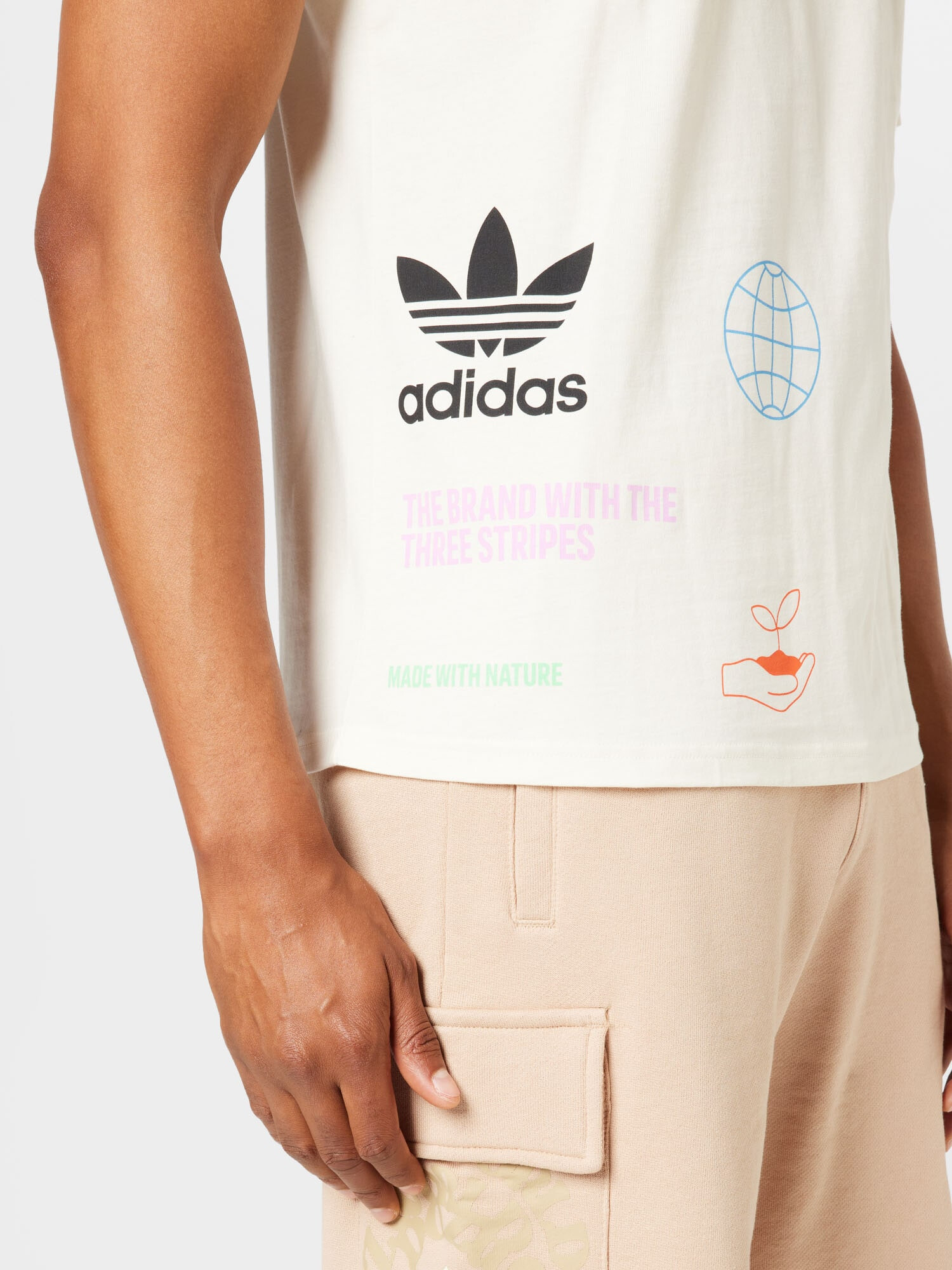 ADIDAS ORIGINALS Tričko béžová / svetlomodrá / fialová / čierna - Pepit.sk