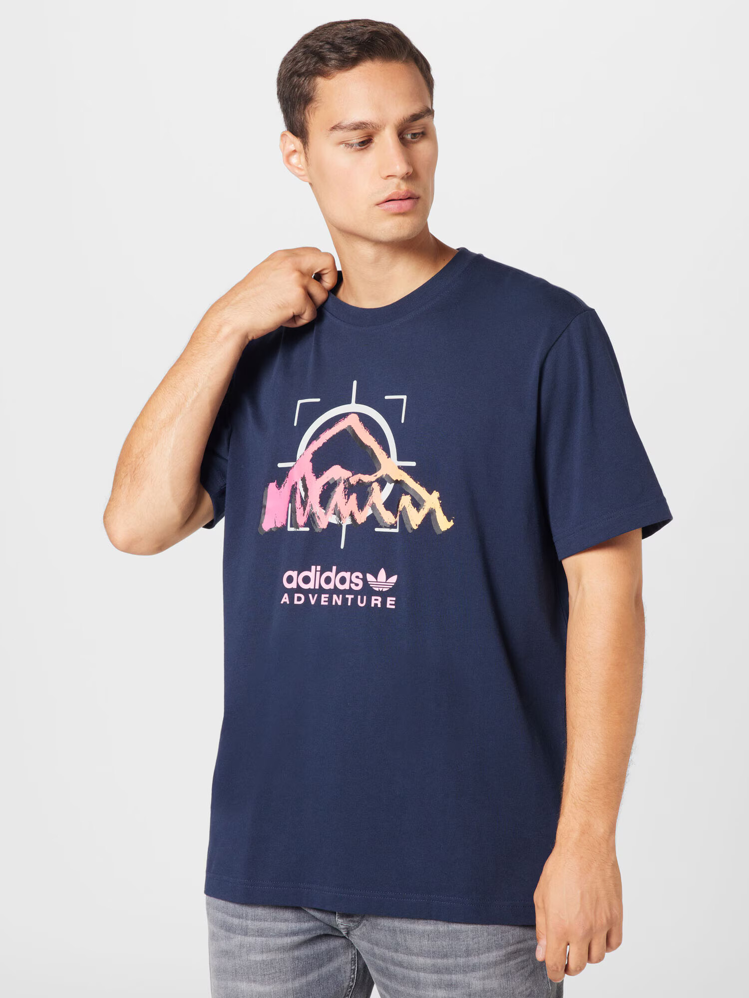 ADIDAS ORIGINALS Tričko námornícka modrá / marhuľová / pastelovo ružová / biela - Pepit.sk