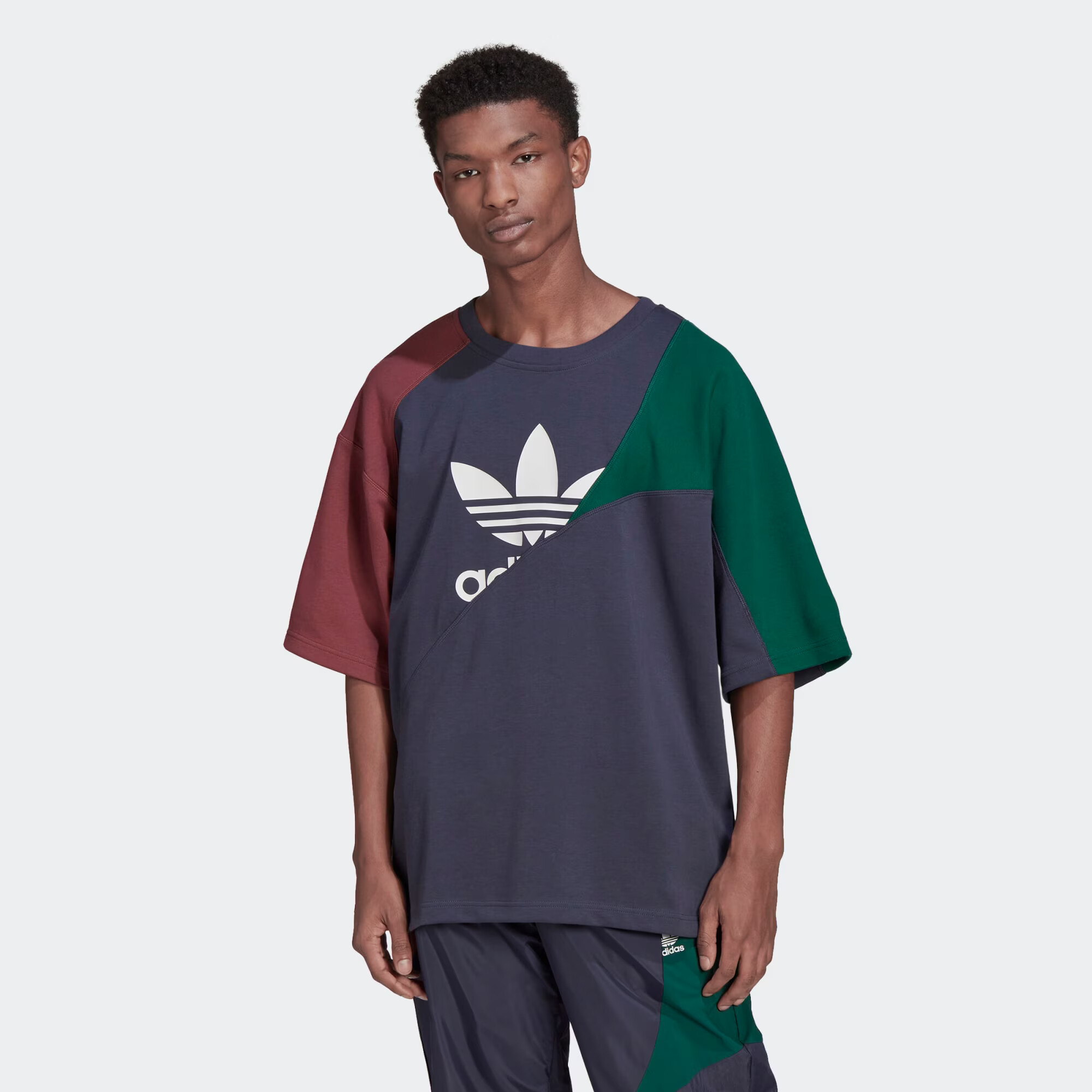 ADIDAS ORIGINALS Tričko 'Adicolor Colorblock' námornícka modrá / zelená / červená / biela - Pepit.sk