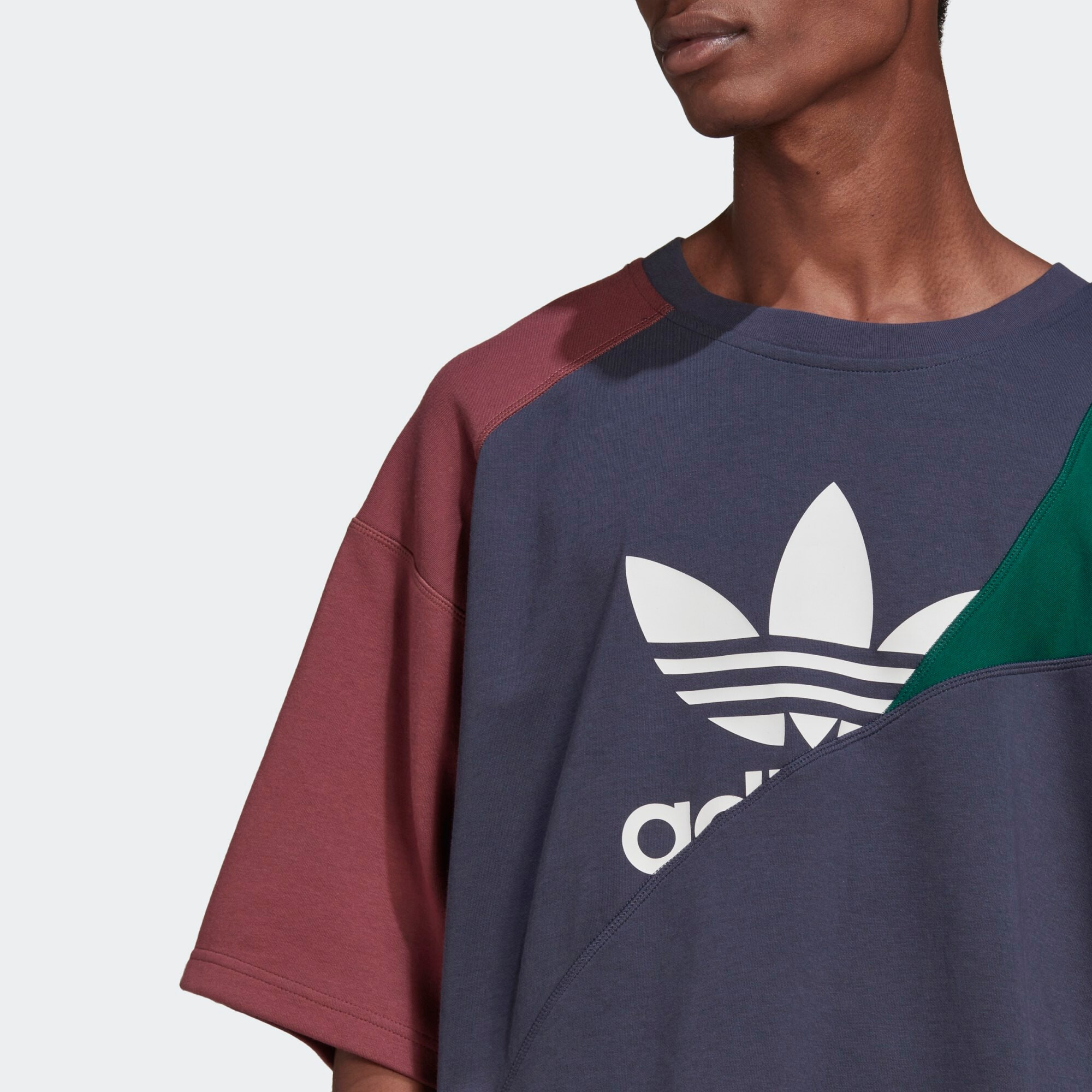 ADIDAS ORIGINALS Tričko 'Adicolor Colorblock' námornícka modrá / zelená / červená / biela - Pepit.sk