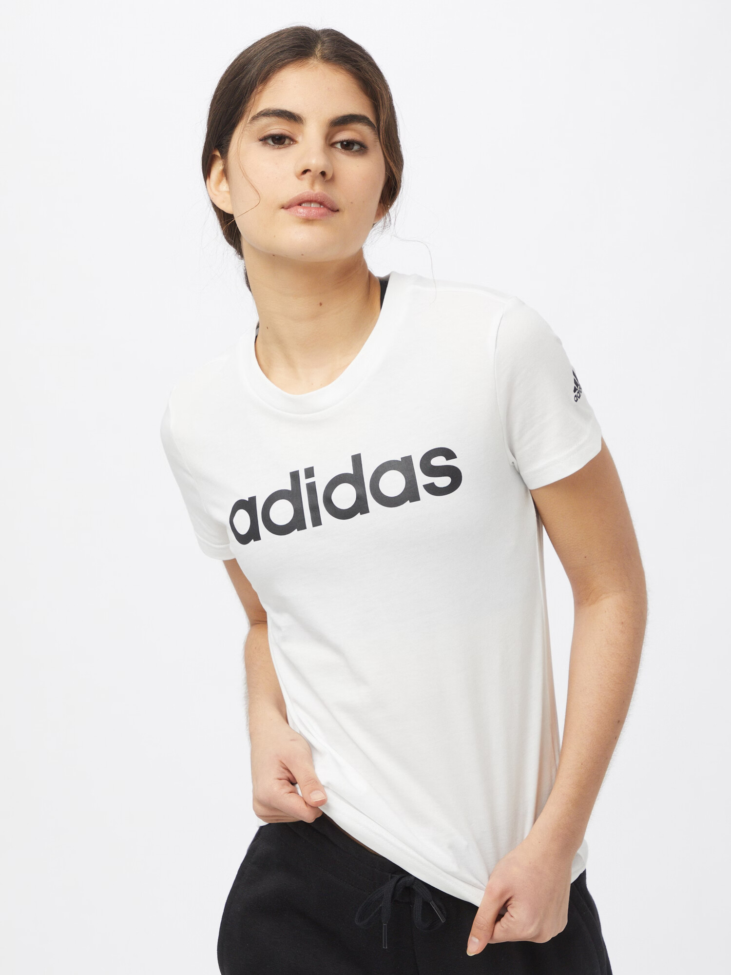 ADIDAS SPORTSWEAR Funkčné tričko 'Essentials Logo' čierna / biela - Pepit.sk