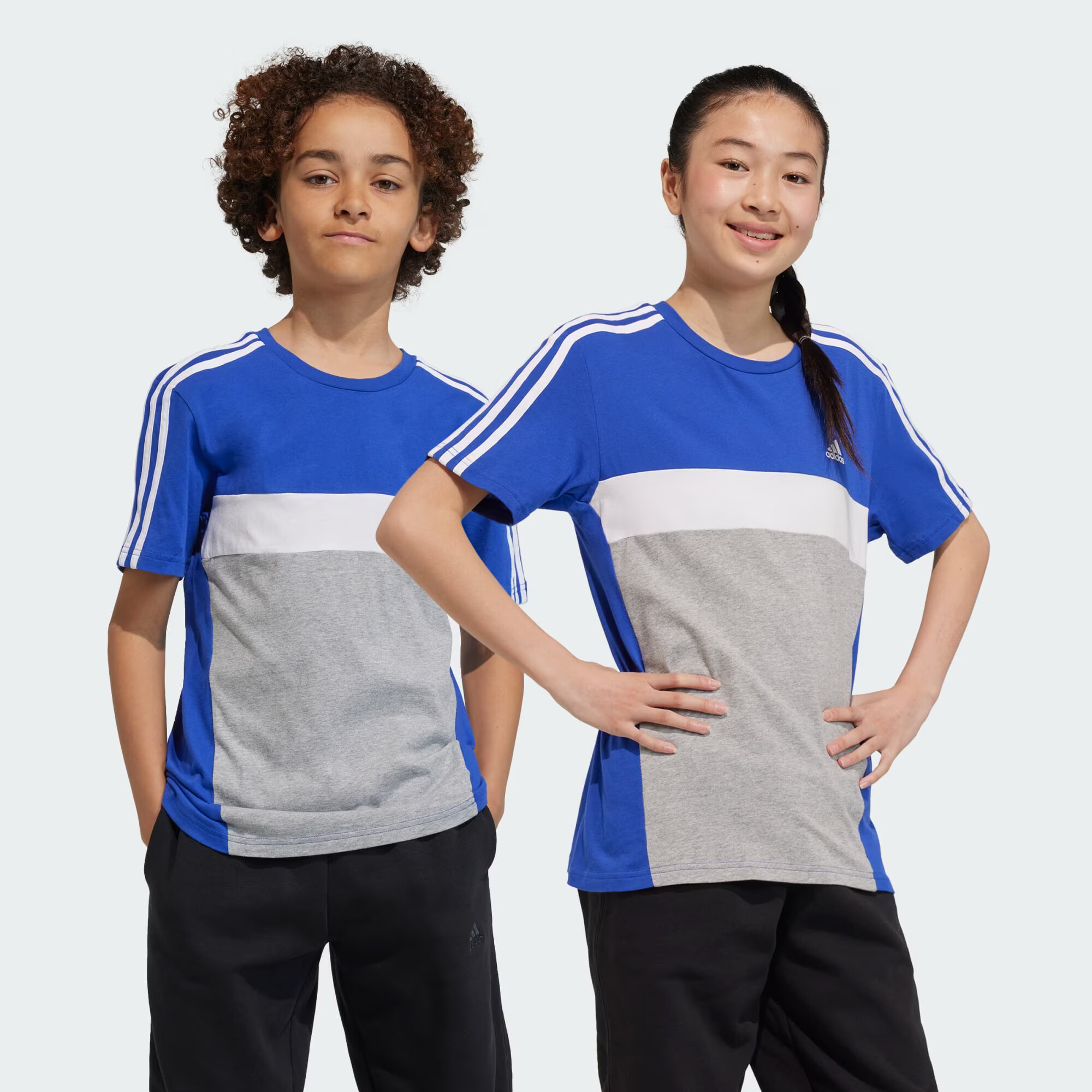 ADIDAS PERFORMANCE Funkčné tričko 'Tiberio' modrá / sivá melírovaná / biela - Pepit.sk