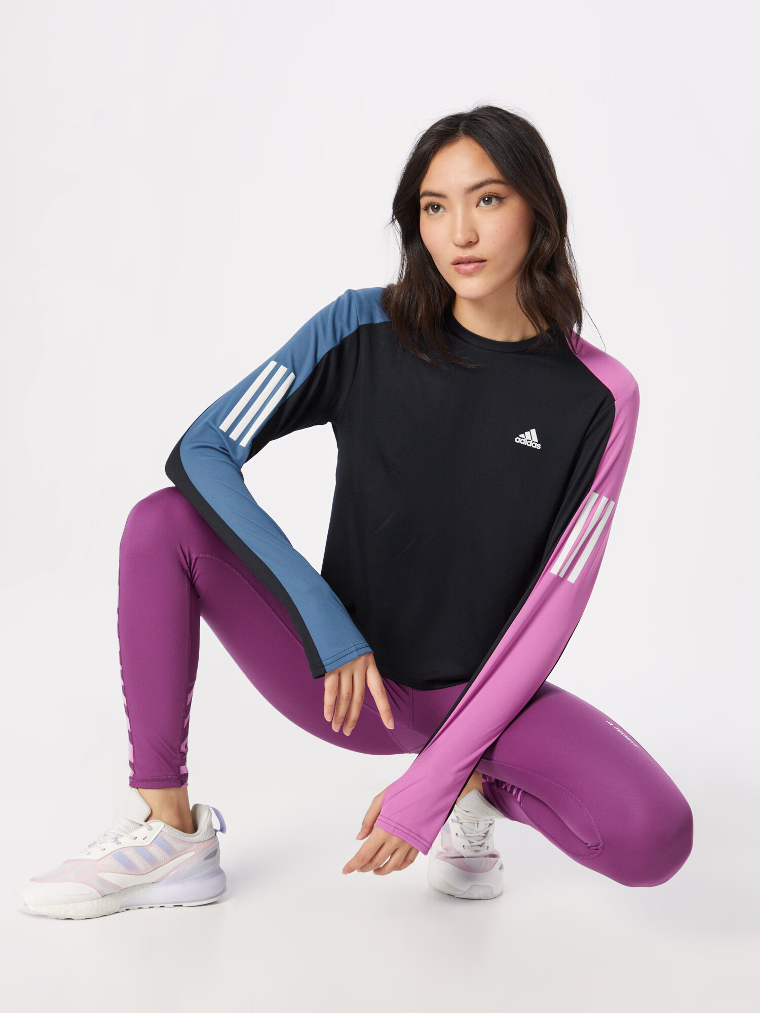 ADIDAS SPORTSWEAR Funkčné tričko námornícka modrá / orchideová / čierna / biela - Pepit.sk