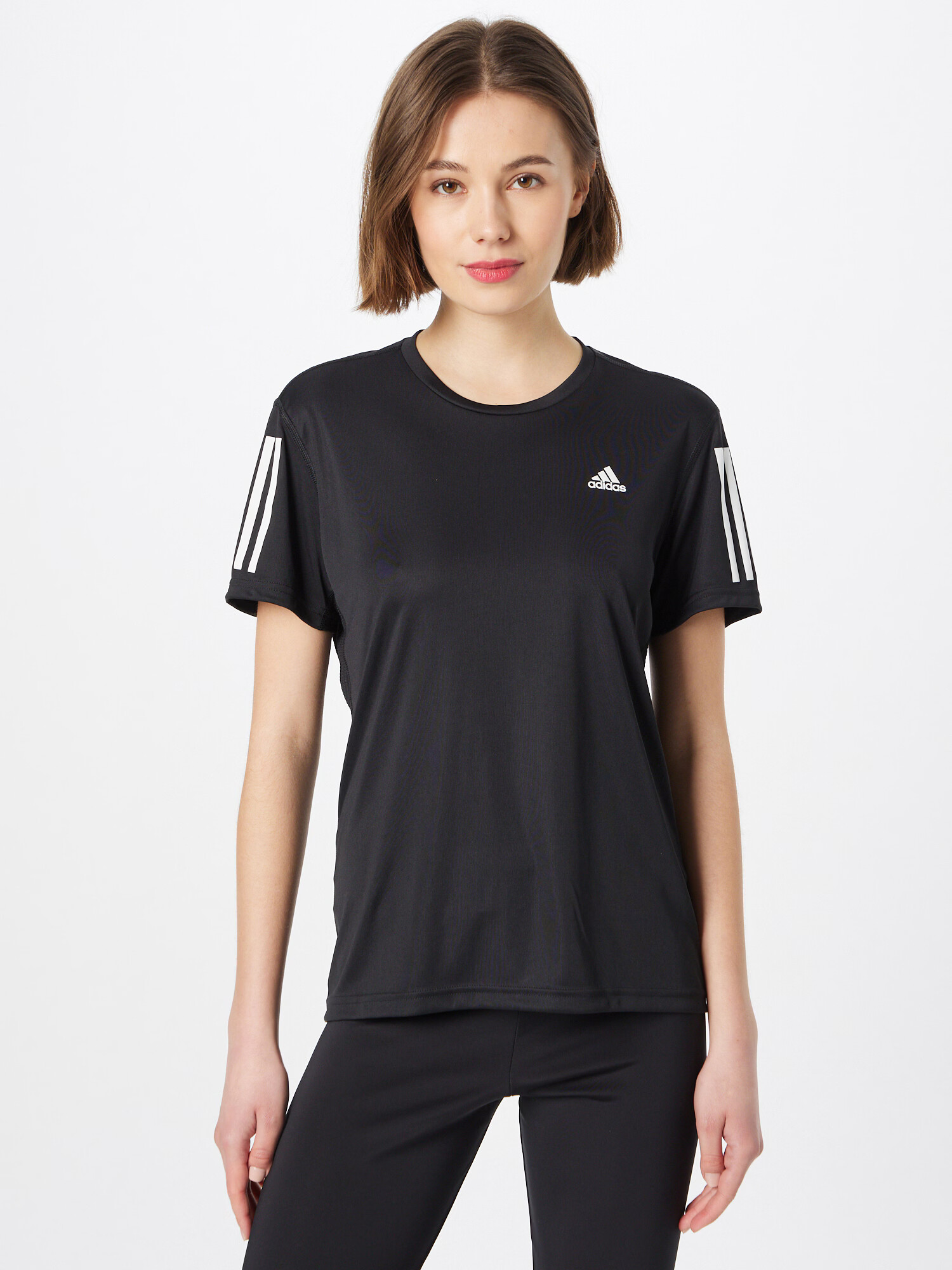 ADIDAS SPORTSWEAR Funkčné tričko 'Own The Run' čierna / biela - Pepit.sk