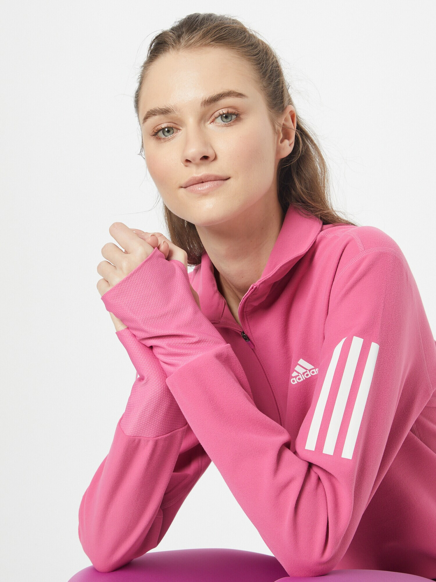 ADIDAS SPORTSWEAR Športová mikina ružová / biela - Pepit.sk