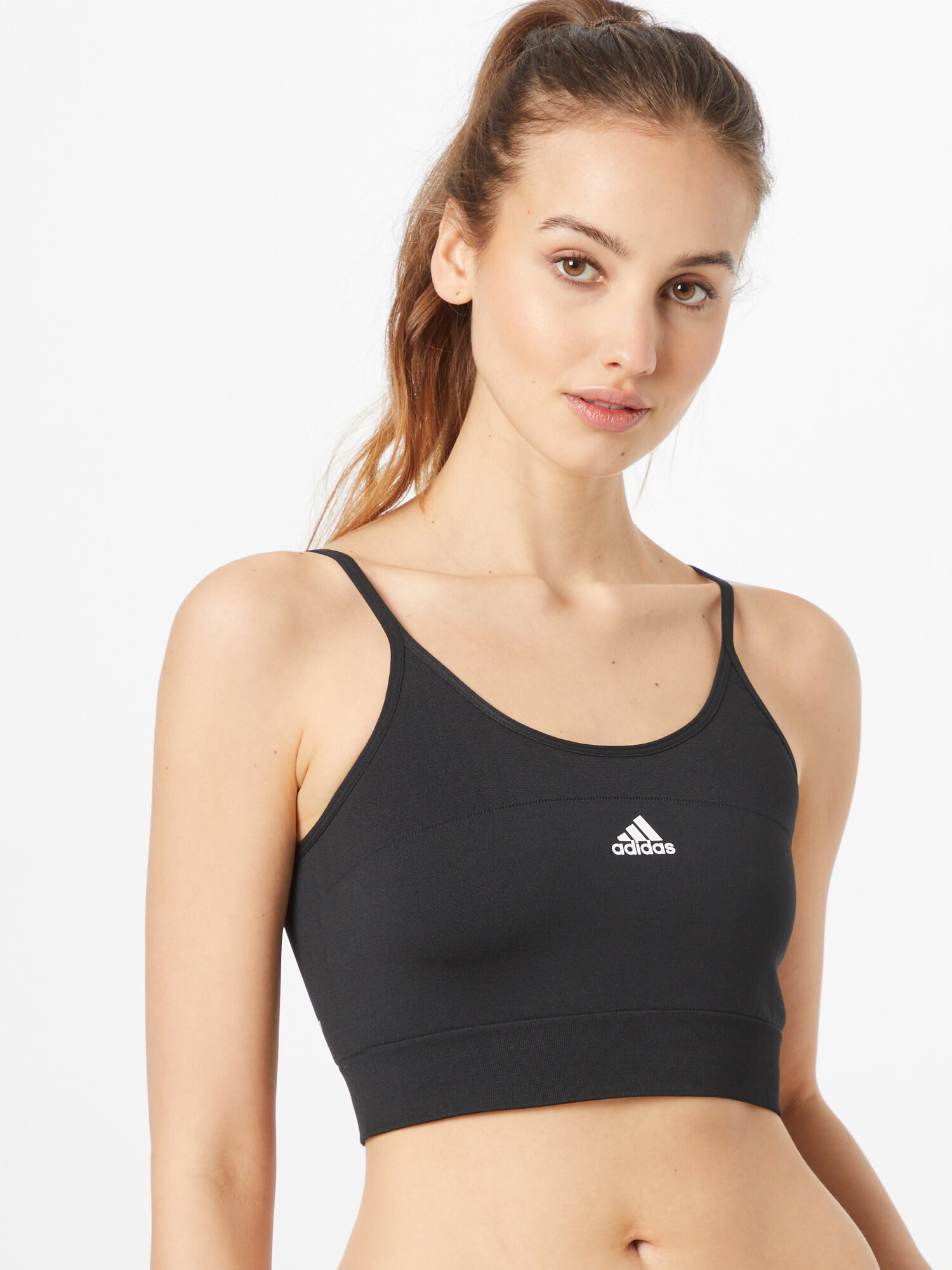 ADIDAS SPORTSWEAR Športová podprsenka 'Aero Seamless ' čierna / biela - Pepit.sk