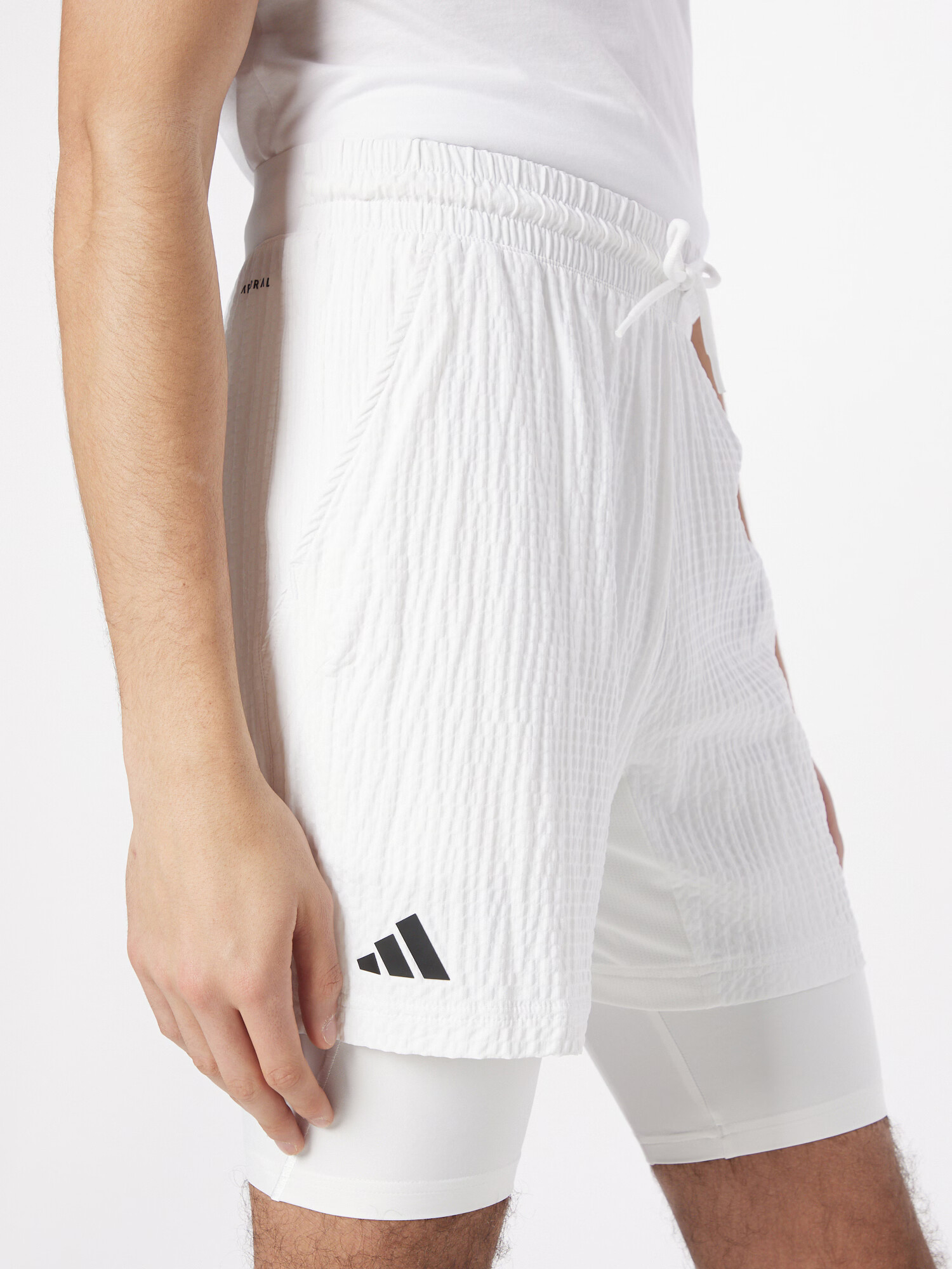 ADIDAS PERFORMANCE Športové nohavice 'Aeroready Pro Two-In-One Seersucker ' čierna / biela - Pepit.sk