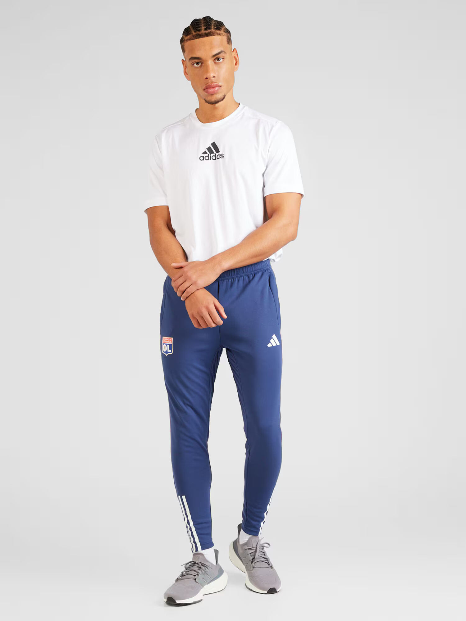 ADIDAS PERFORMANCE Športové nohavice 'Olympique Lyon Tiro 23' námornícka modrá / ružová / biela - Pepit.sk