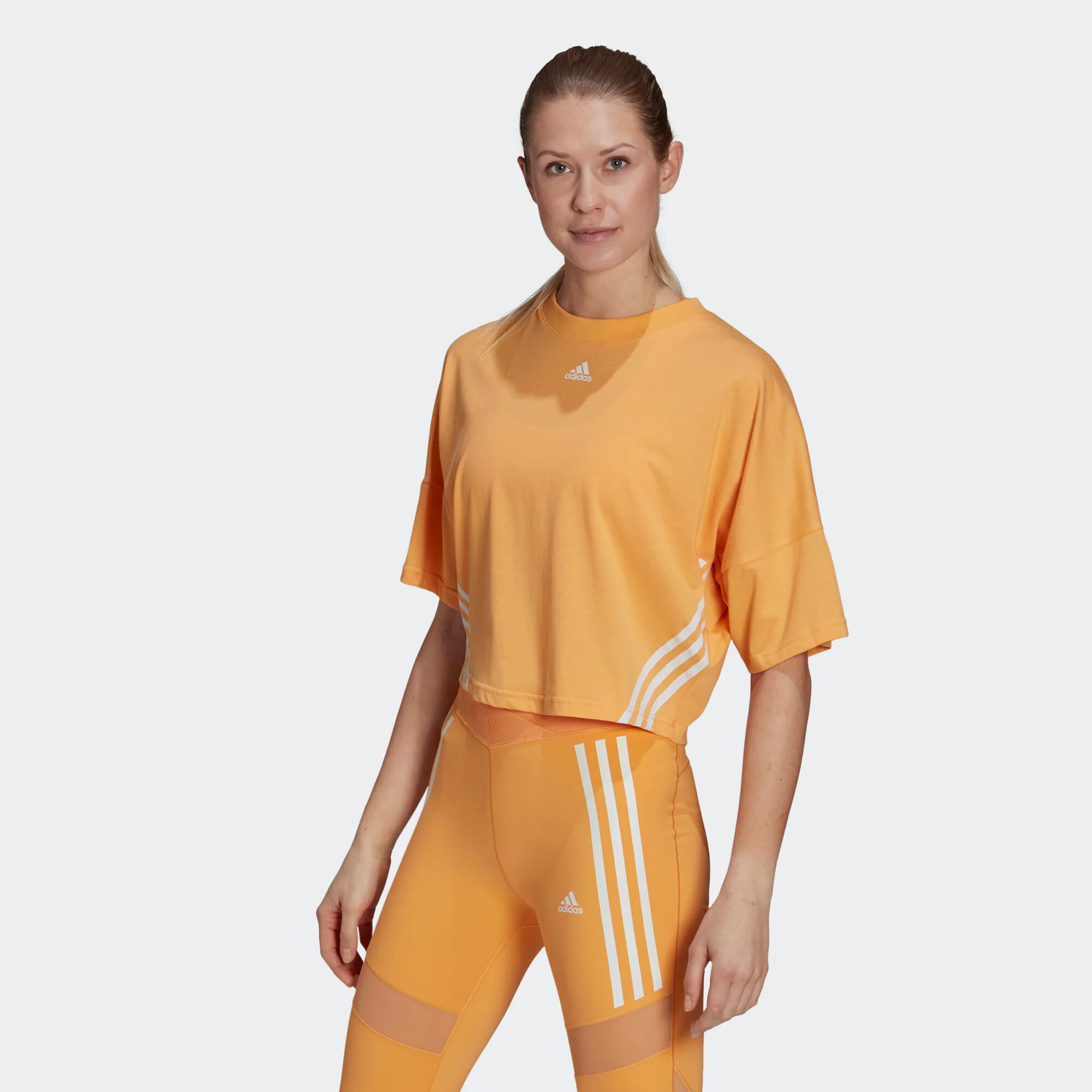 ADIDAS SPORTSWEAR Funkčné tričko marhuľová / biela - Pepit.sk