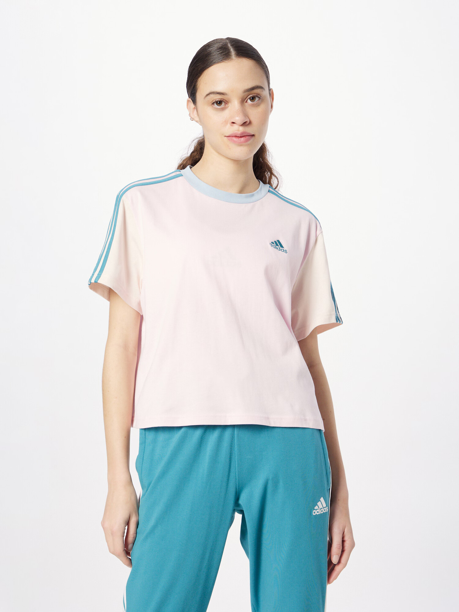 ADIDAS SPORTSWEAR Funkčné tričko pastelovo modrá / ružová - Pepit.sk