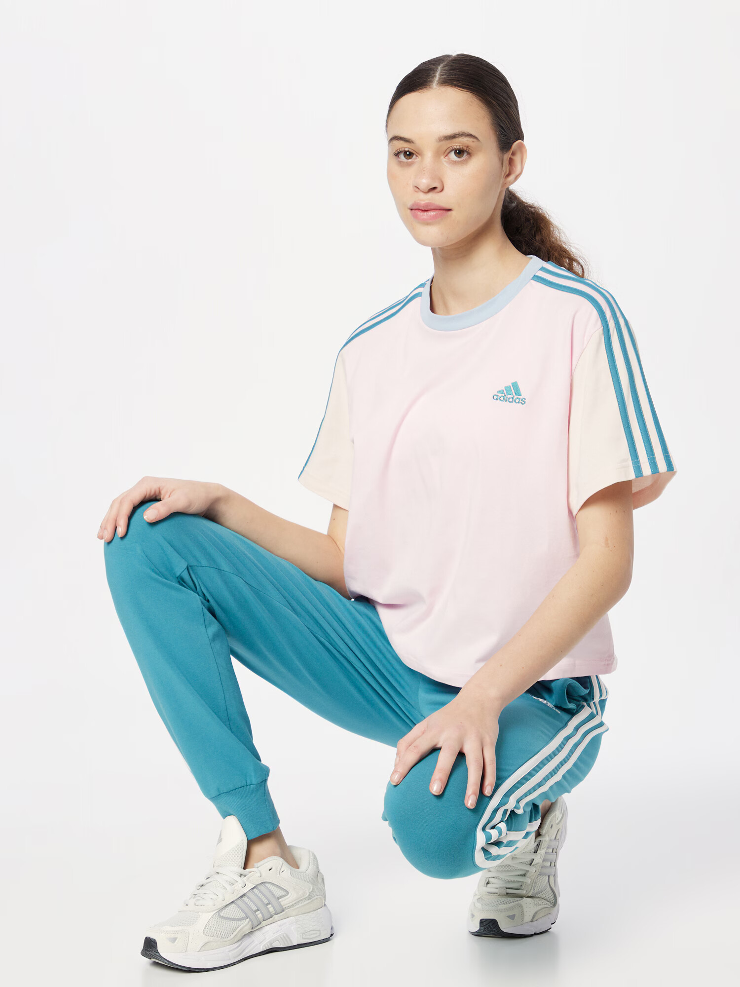 ADIDAS SPORTSWEAR Funkčné tričko pastelovo modrá / ružová - Pepit.sk