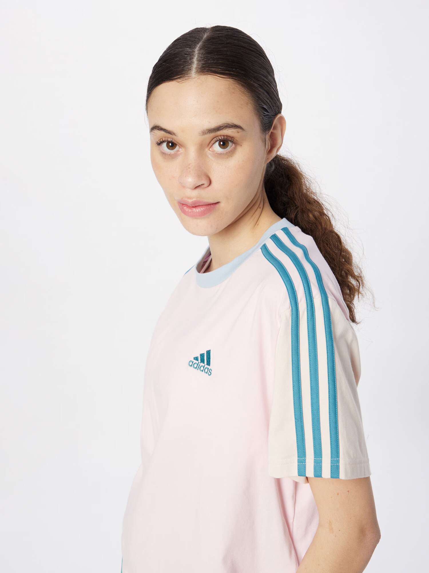 ADIDAS SPORTSWEAR Funkčné tričko pastelovo modrá / ružová - Pepit.sk