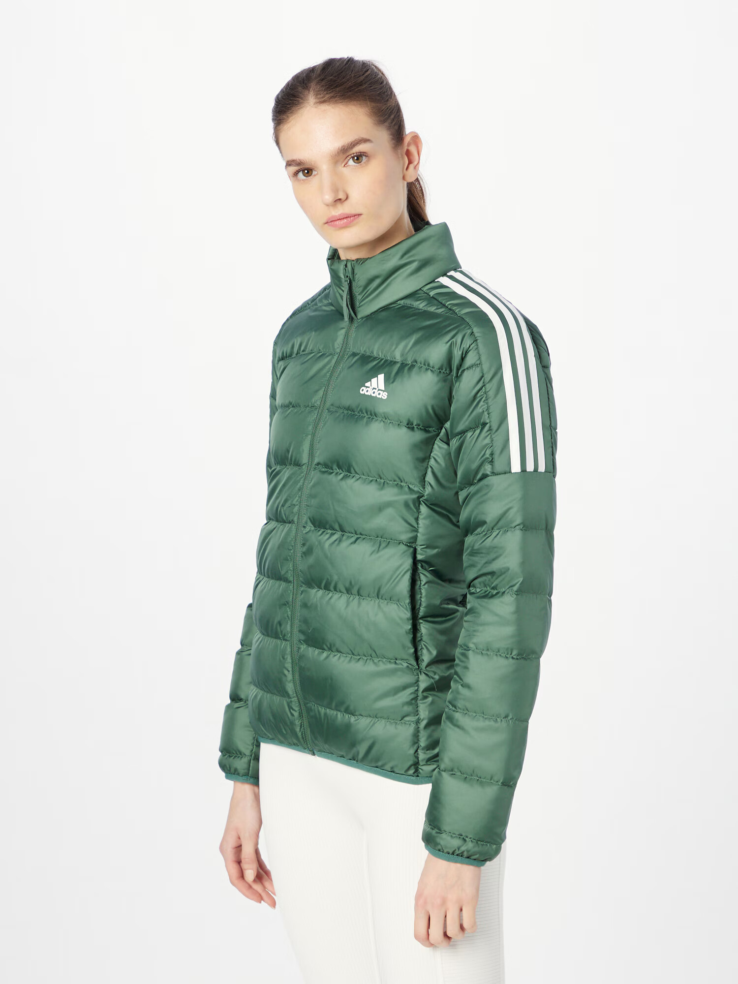 ADIDAS SPORTSWEAR Športová bunda kaki / biela - Pepit.sk