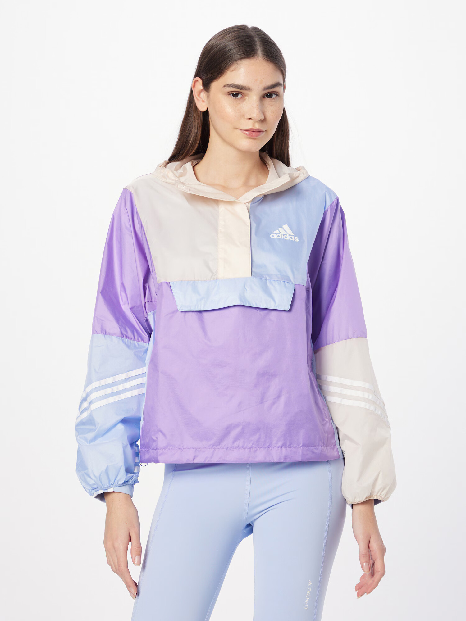 ADIDAS SPORTSWEAR Športová bunda svetlobéžová / svetlomodrá / svetlofialová / biela - Pepit.sk