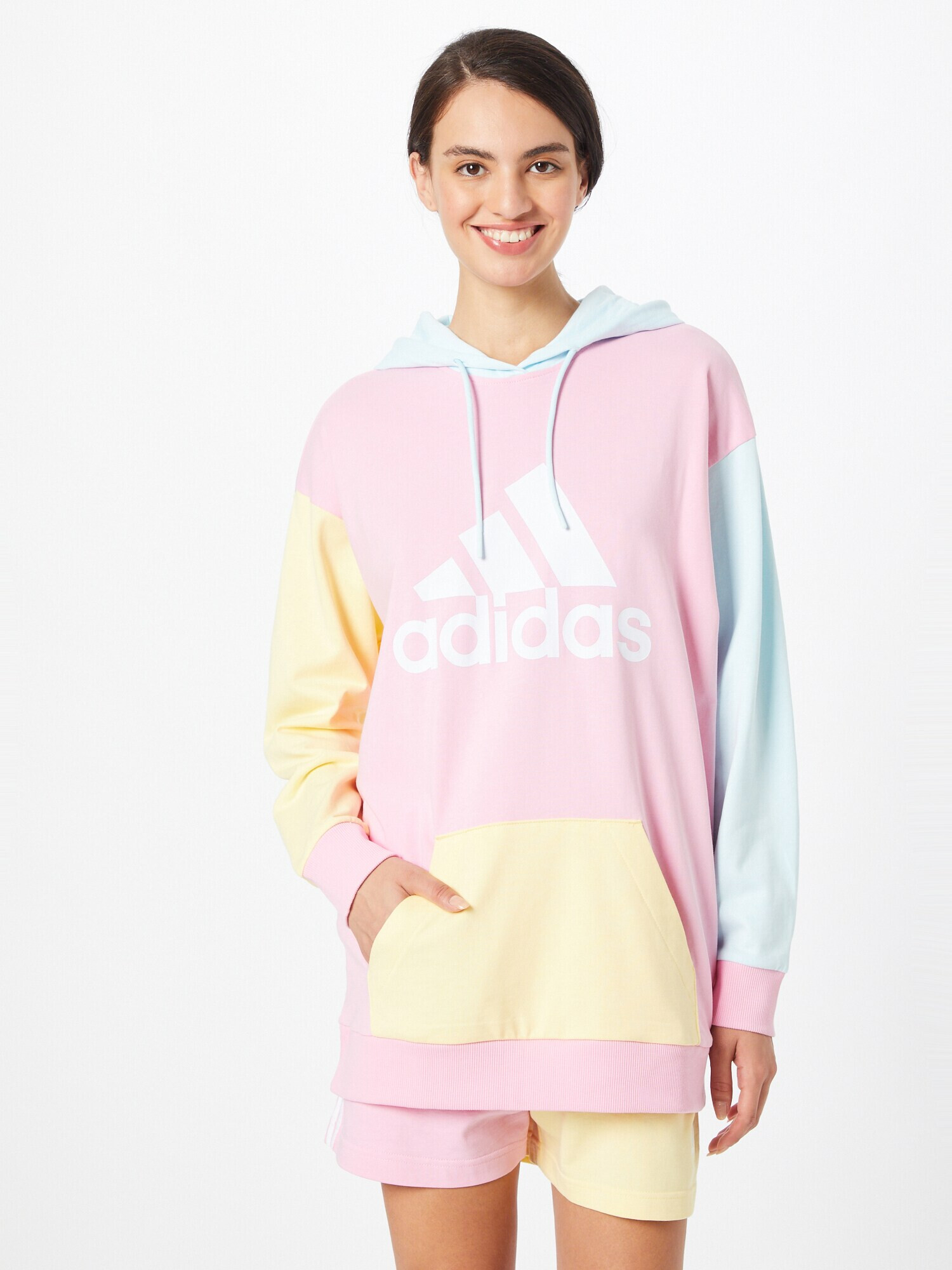 ADIDAS SPORTSWEAR Športová mikina piesková / svetlomodrá / svetloružová / biela - Pepit.sk