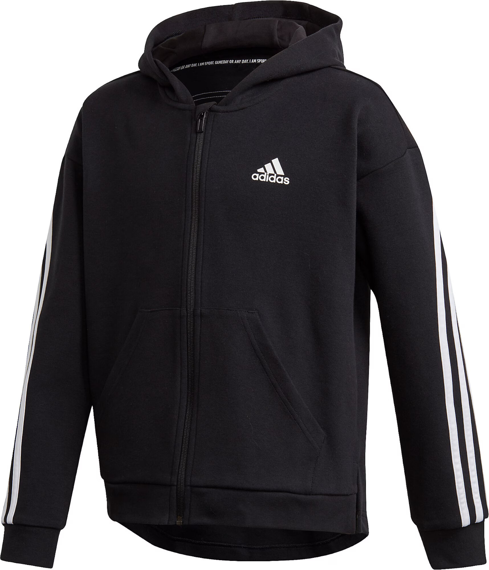 ADIDAS SPORTSWEAR Športová mikina so zipsom čierna / biela - Pepit.sk