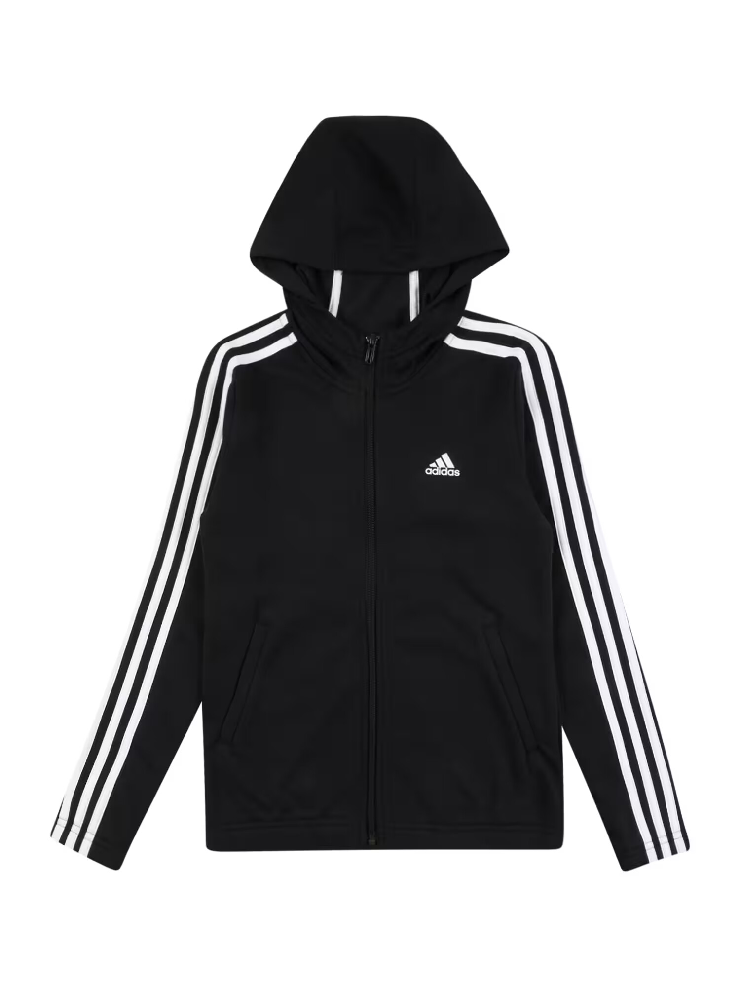 ADIDAS SPORTSWEAR Športová mikina so zipsom čierna / biela - Pepit.sk