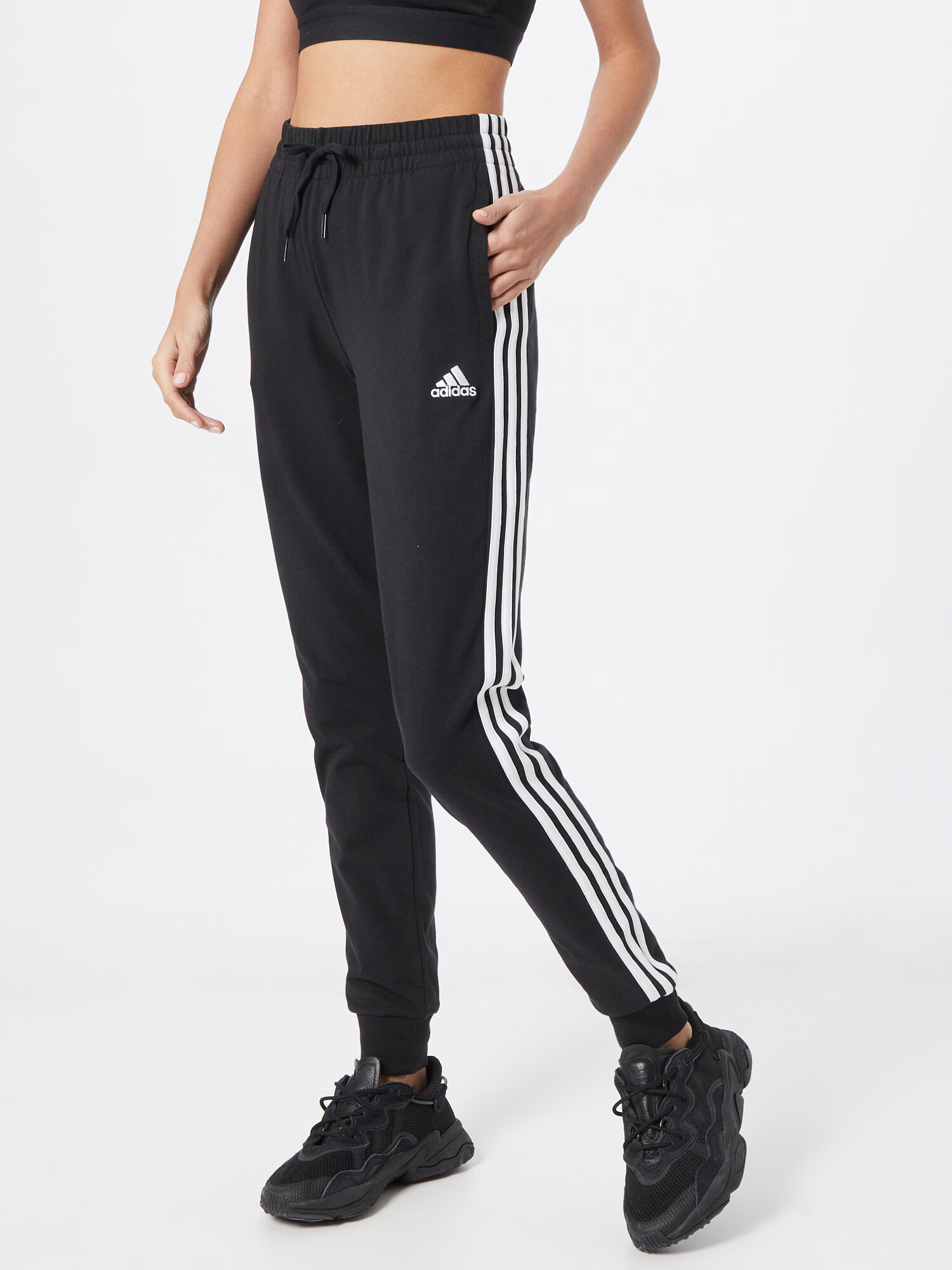 ADIDAS SPORTSWEAR Športové nohavice 'Essentials' čierna / biela - Pepit.sk