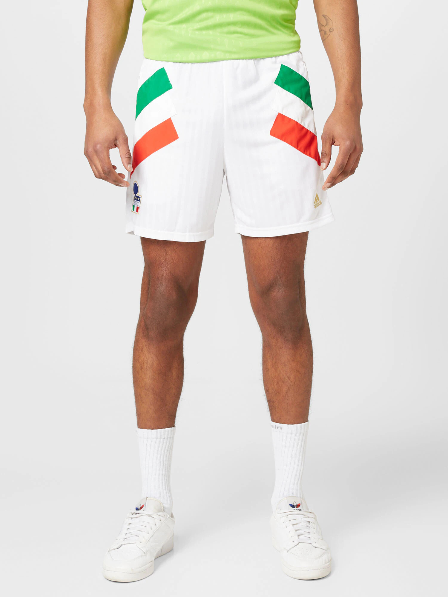 ADIDAS SPORTSWEAR Športové nohavice 'FIGC Italien' zlatá žltá / trávovo zelená / jasne červená / biela - Pepit.sk