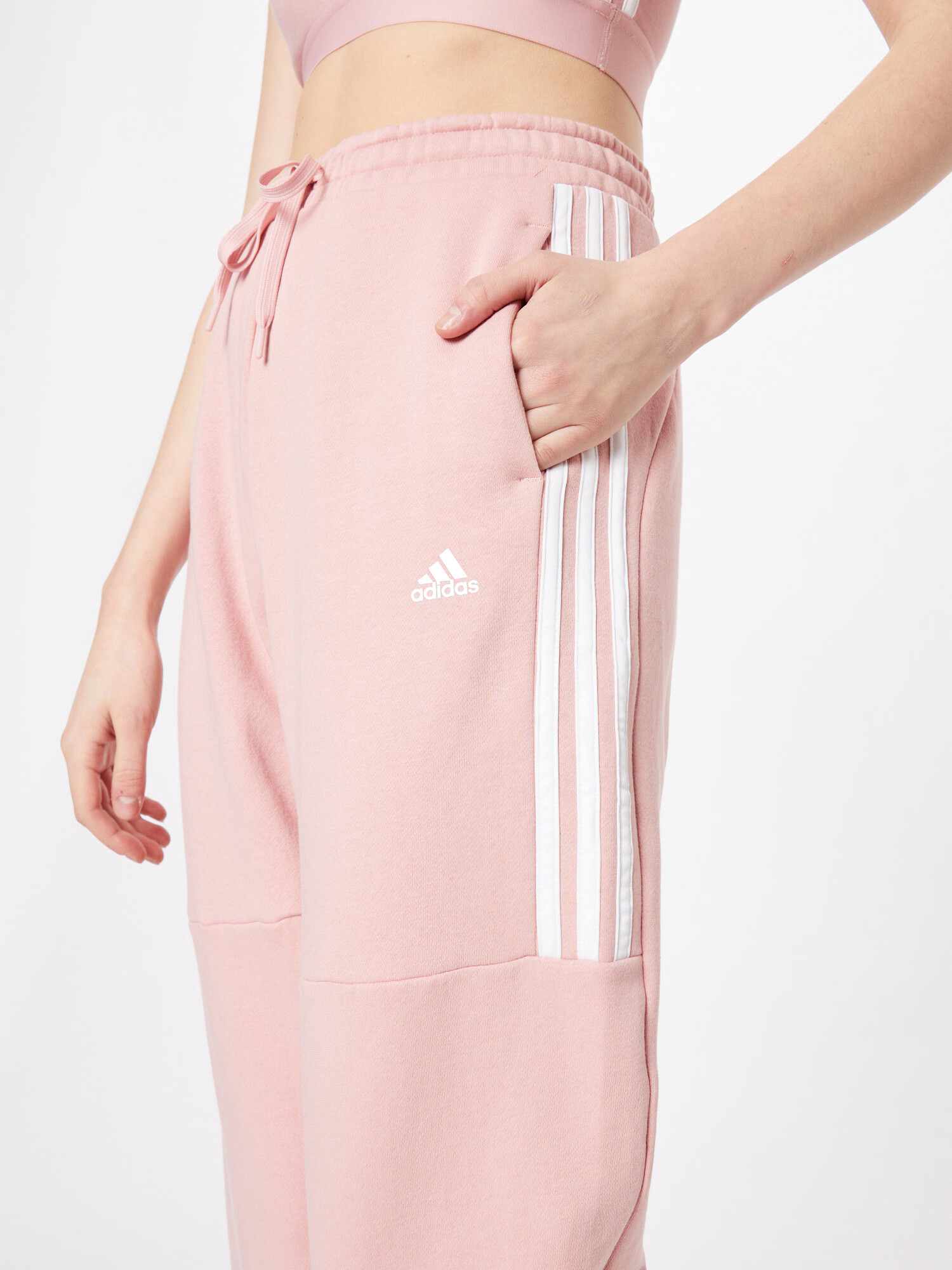 ADIDAS SPORTSWEAR Športové nohavice svetloružová / biela - Pepit.sk