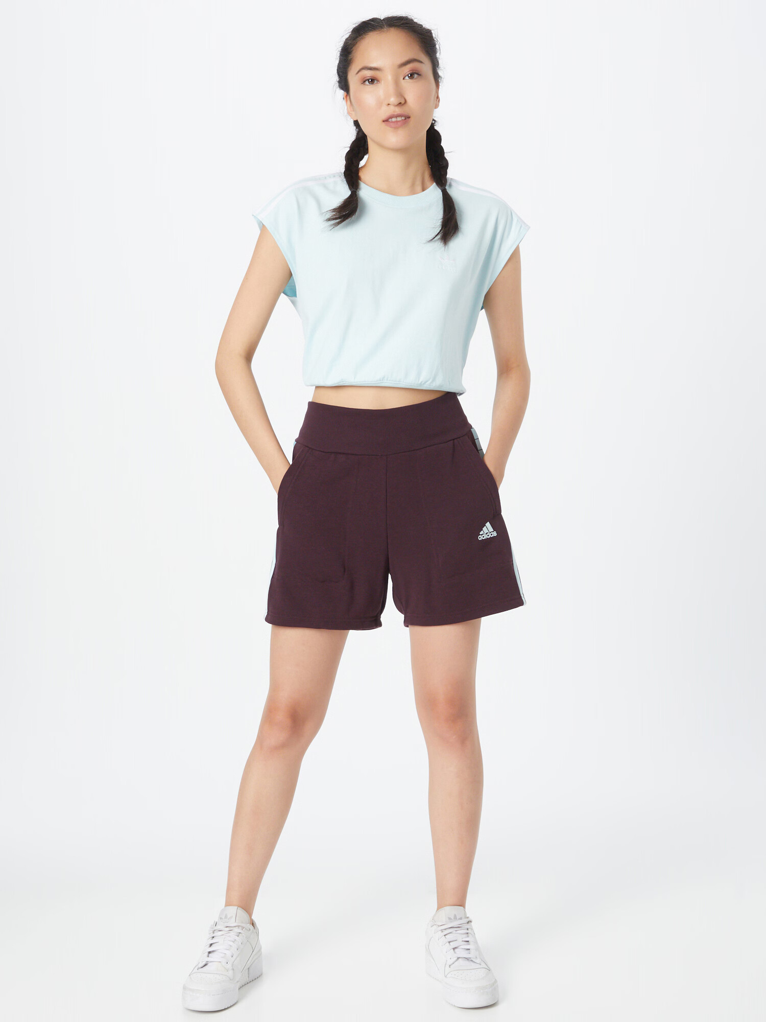 ADIDAS SPORTSWEAR Športové nohavice 'Tiro' svetlomodrá / burgundská / biela - Pepit.sk