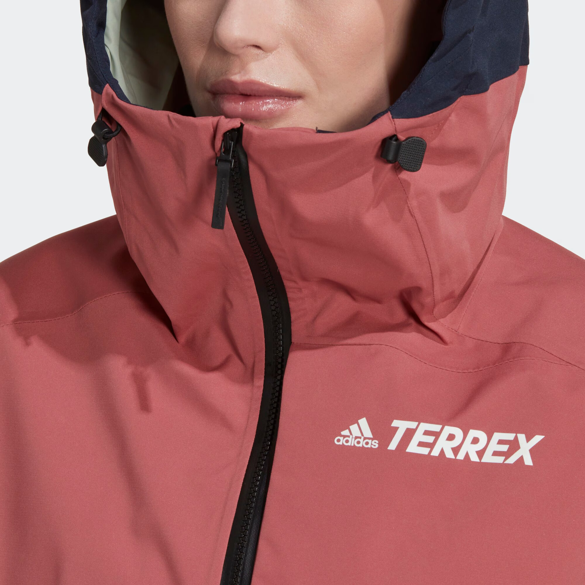 ADIDAS TERREX Športová bunda 'TERREX 2' tmavomodrá / hrdzavo červená / šedobiela - Pepit.sk