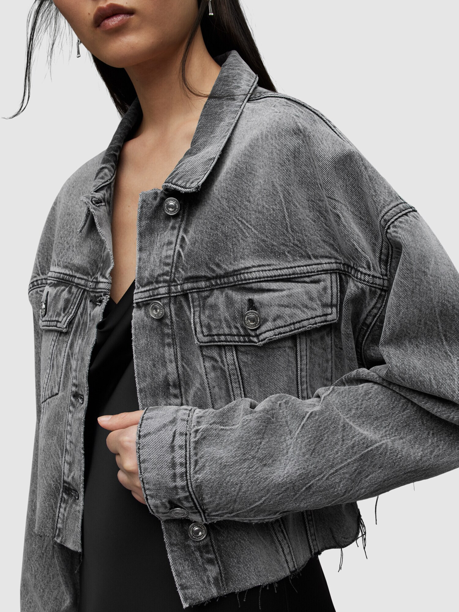 AllSaints Prechodná bunda 'PIPER' sivý denim - Pepit.sk