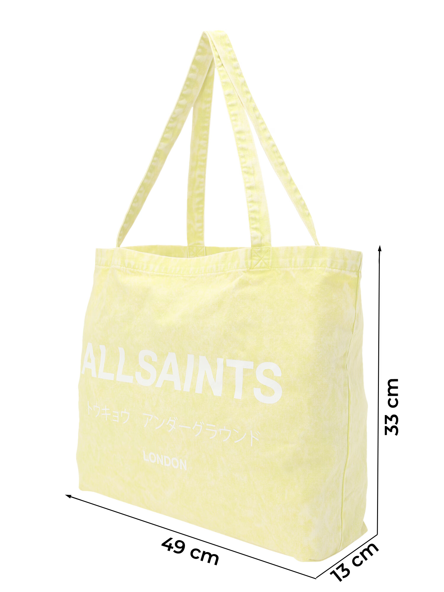 AllSaints Shopper limetová / šedobiela - Pepit.sk