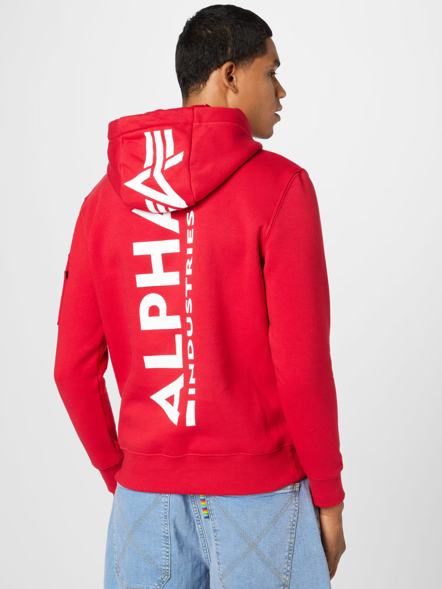 ALPHA INDUSTRIES Mikina červená / biela - Pepit.sk