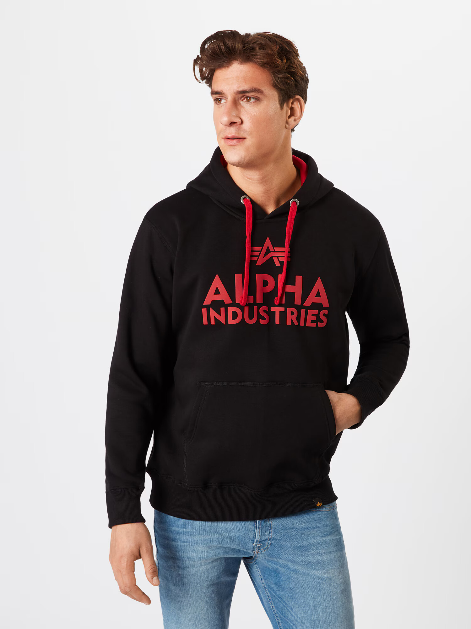 ALPHA INDUSTRIES Mikina červená / čierna - Pepit.sk