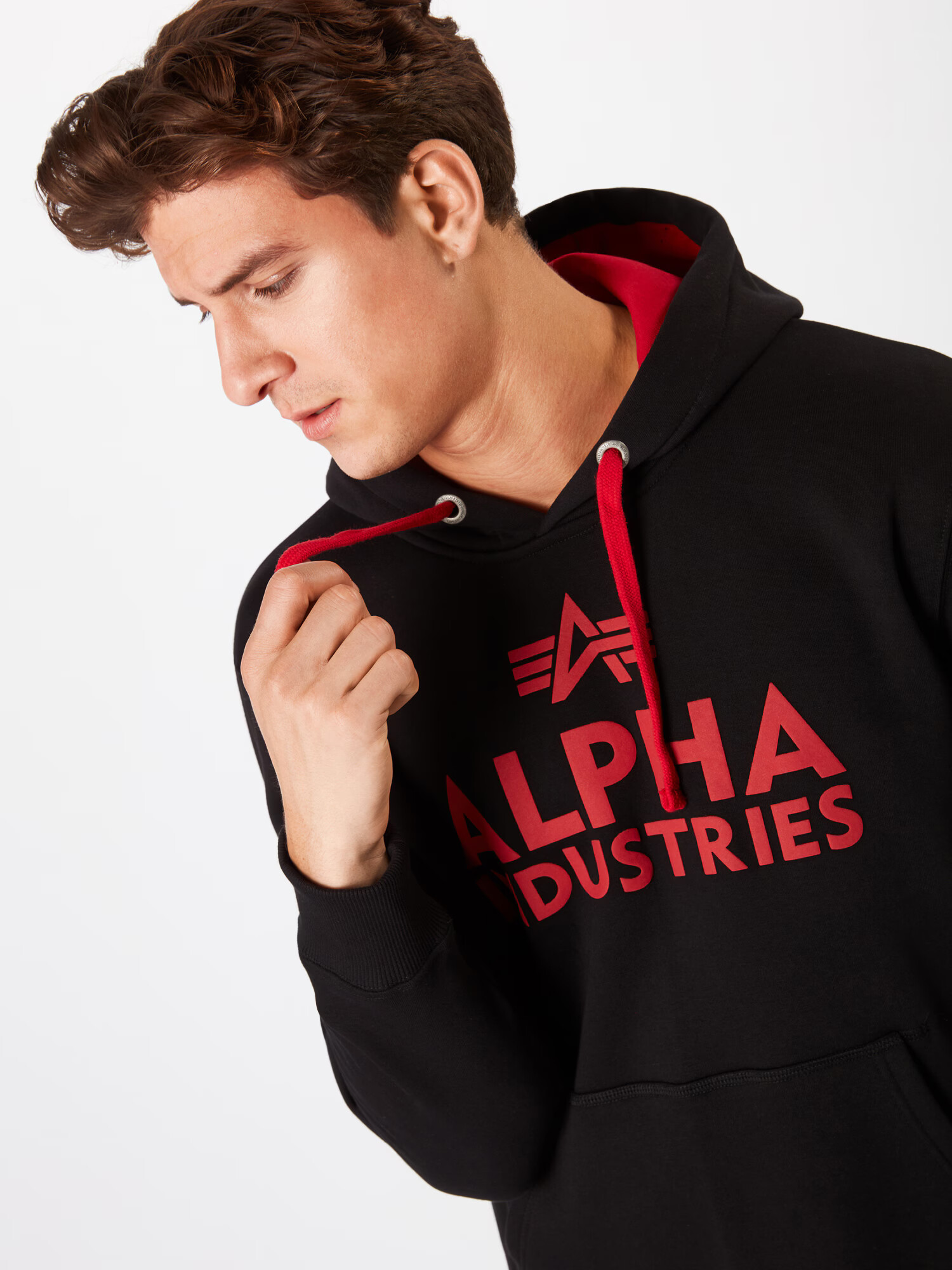 ALPHA INDUSTRIES Mikina červená / čierna - Pepit.sk