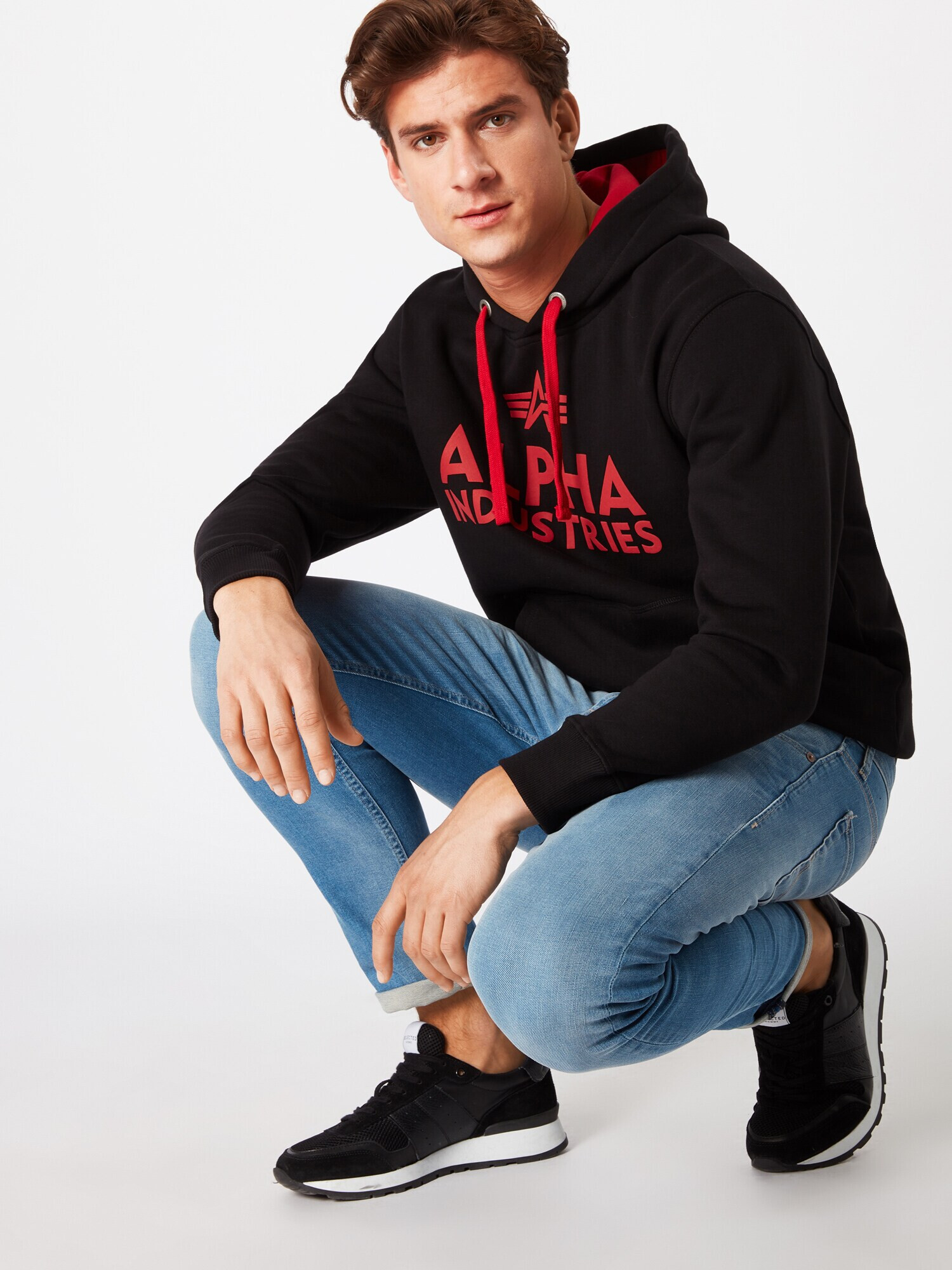 ALPHA INDUSTRIES Mikina červená / čierna - Pepit.sk