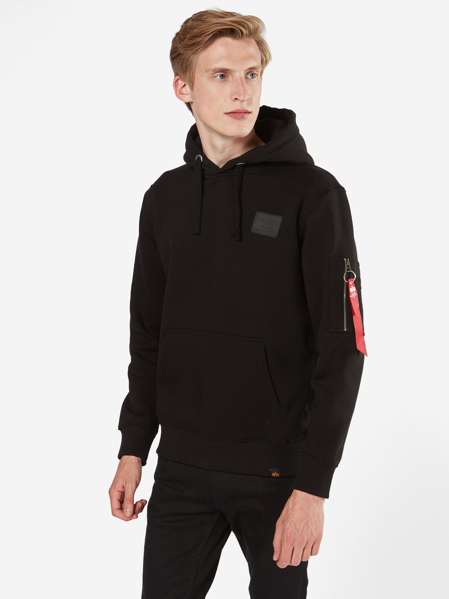 ALPHA INDUSTRIES Mikina červená / čierna / biela - Pepit.sk