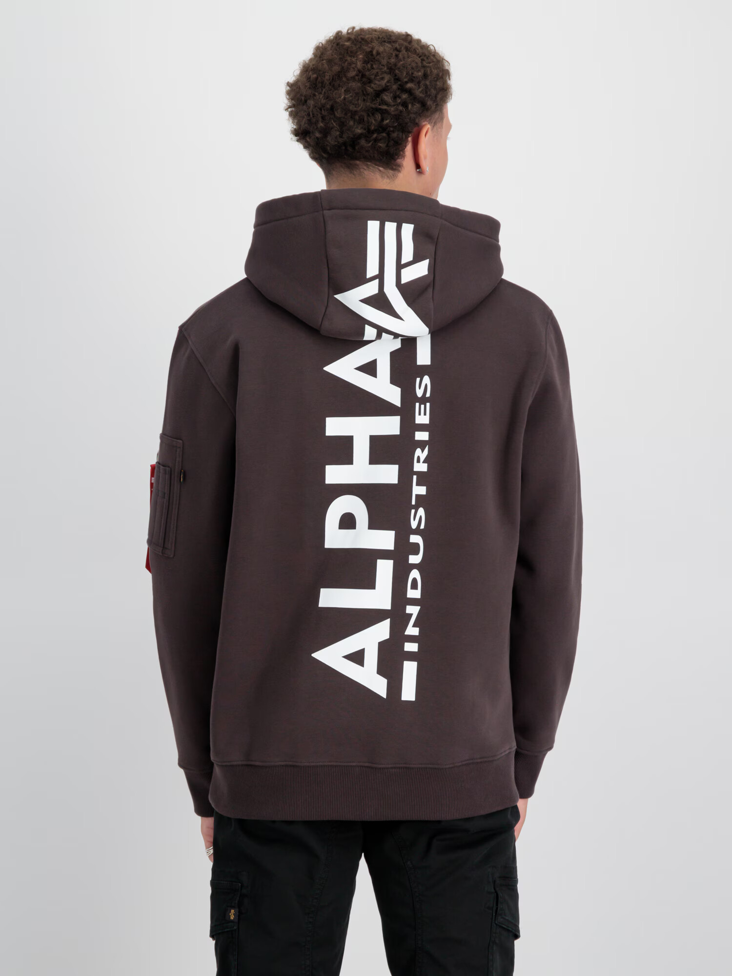 ALPHA INDUSTRIES Mikina čokoládová / biela - Pepit.sk