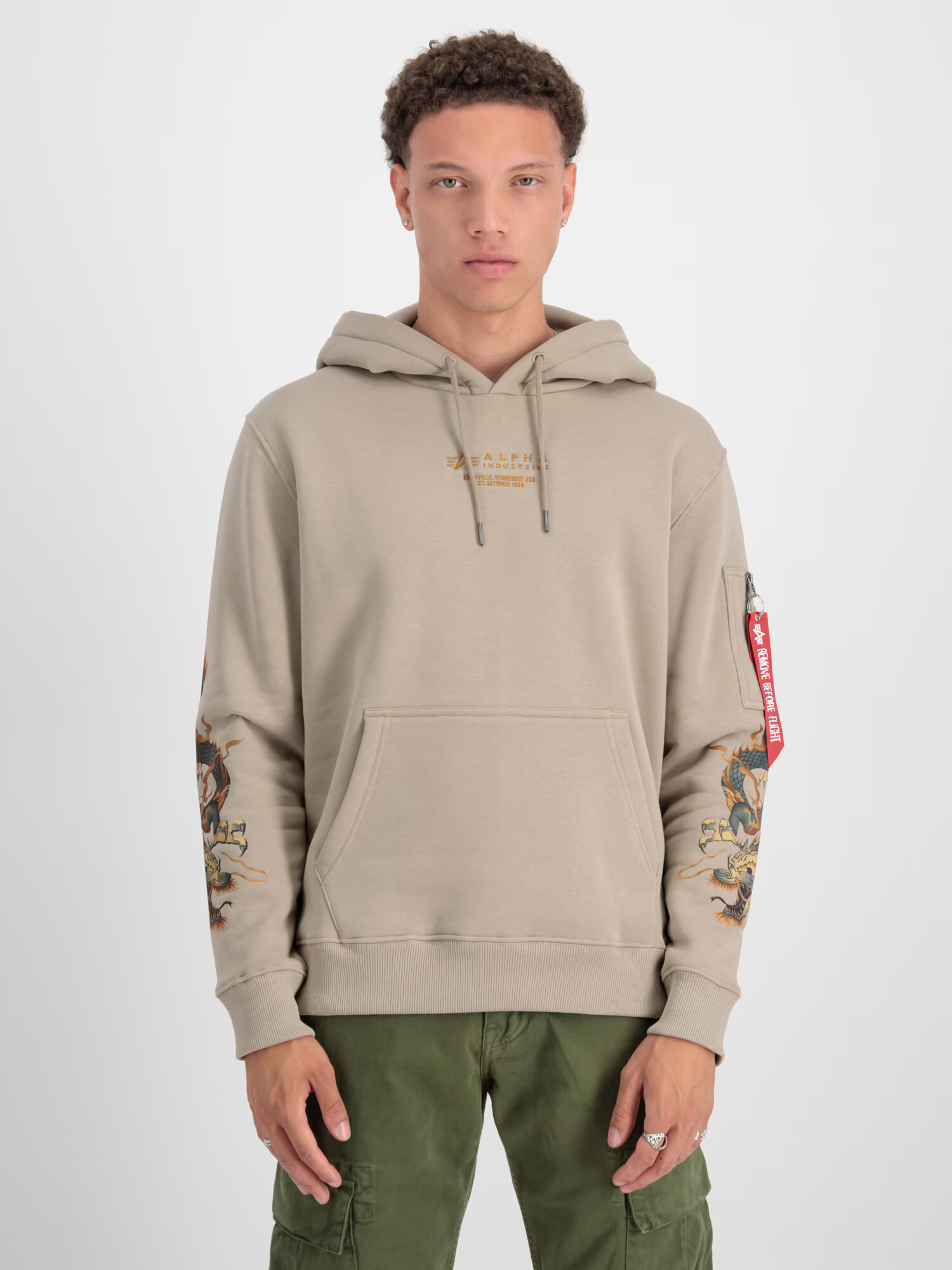 ALPHA INDUSTRIES Mikina 'Dragon' hnedá / svetlohnedá / čierna - Pepit.sk