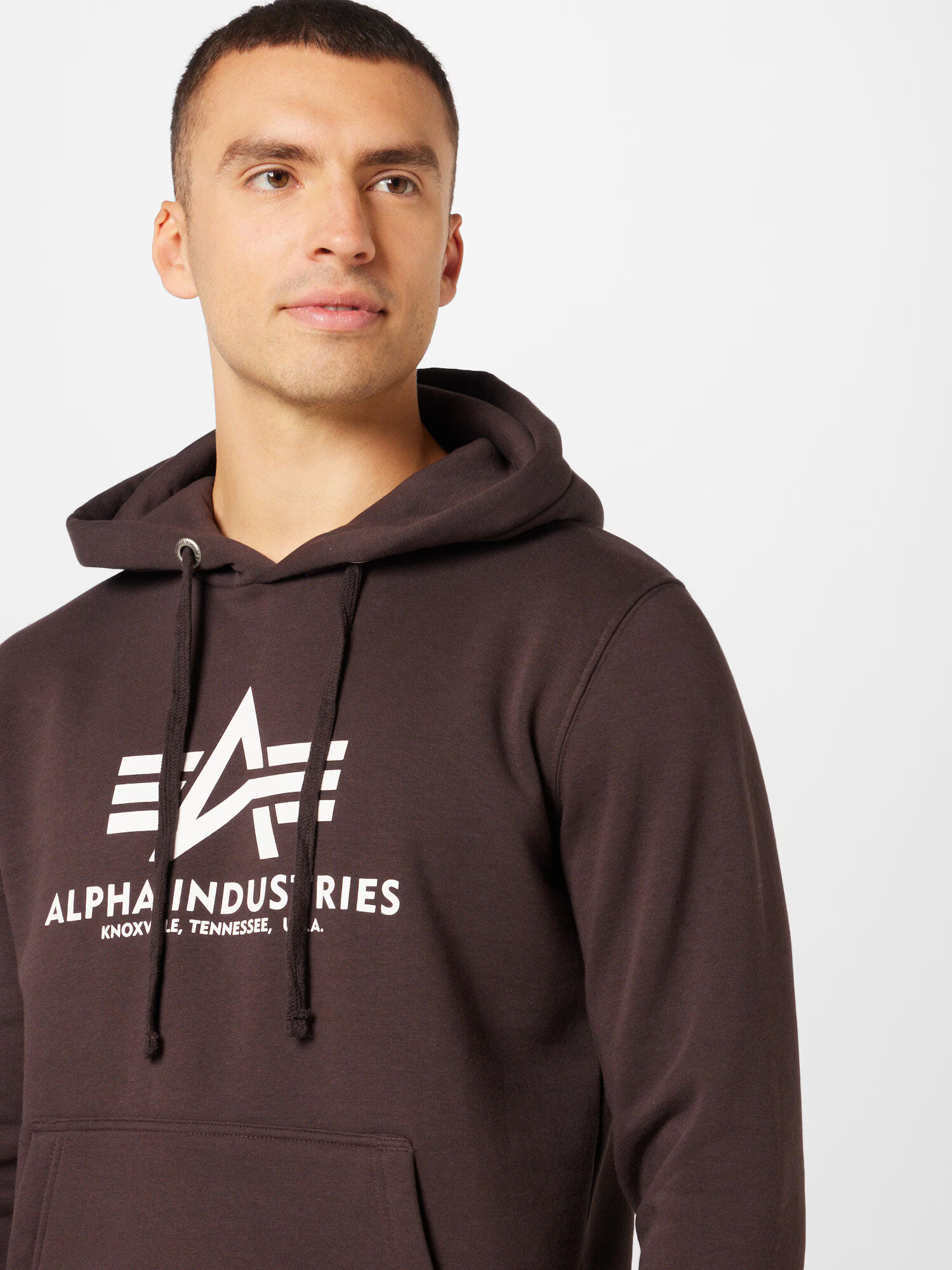 ALPHA INDUSTRIES Mikina hnedá / biela - Pepit.sk