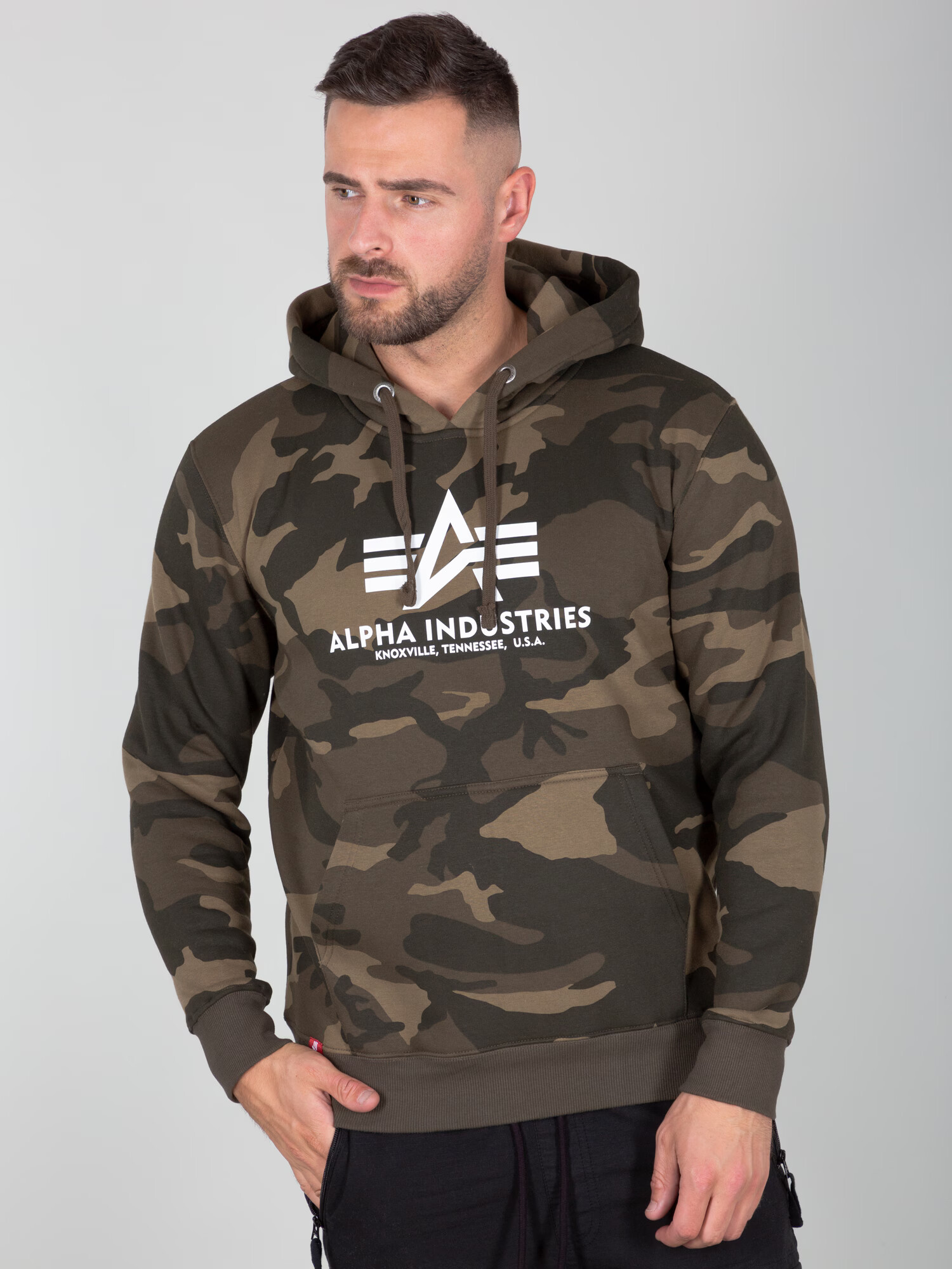 ALPHA INDUSTRIES Mikina hnedá / olivová / biela - Pepit.sk