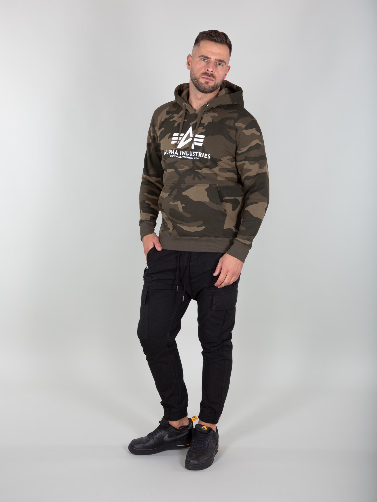 ALPHA INDUSTRIES Mikina hnedá / olivová / biela - Pepit.sk