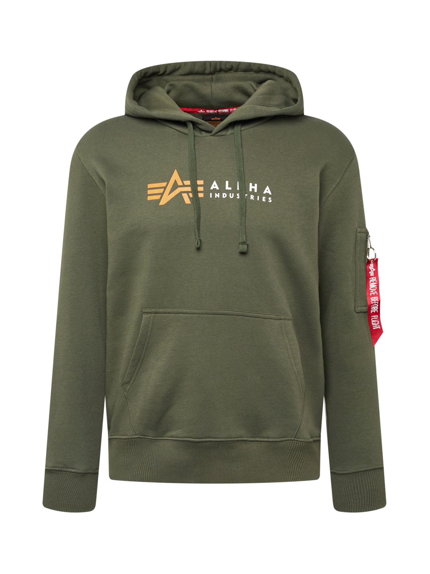 ALPHA INDUSTRIES Mikina kaki / svetlooranžová / červená / biela - Pepit.sk