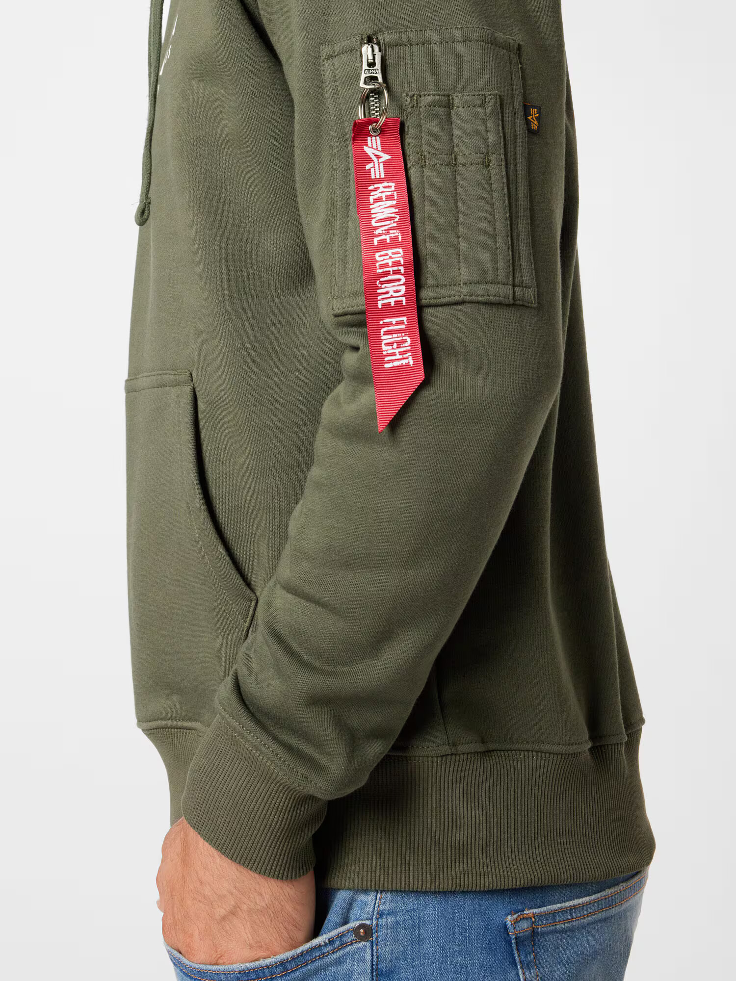 ALPHA INDUSTRIES Mikina kaki / svetlooranžová / červená / biela - Pepit.sk