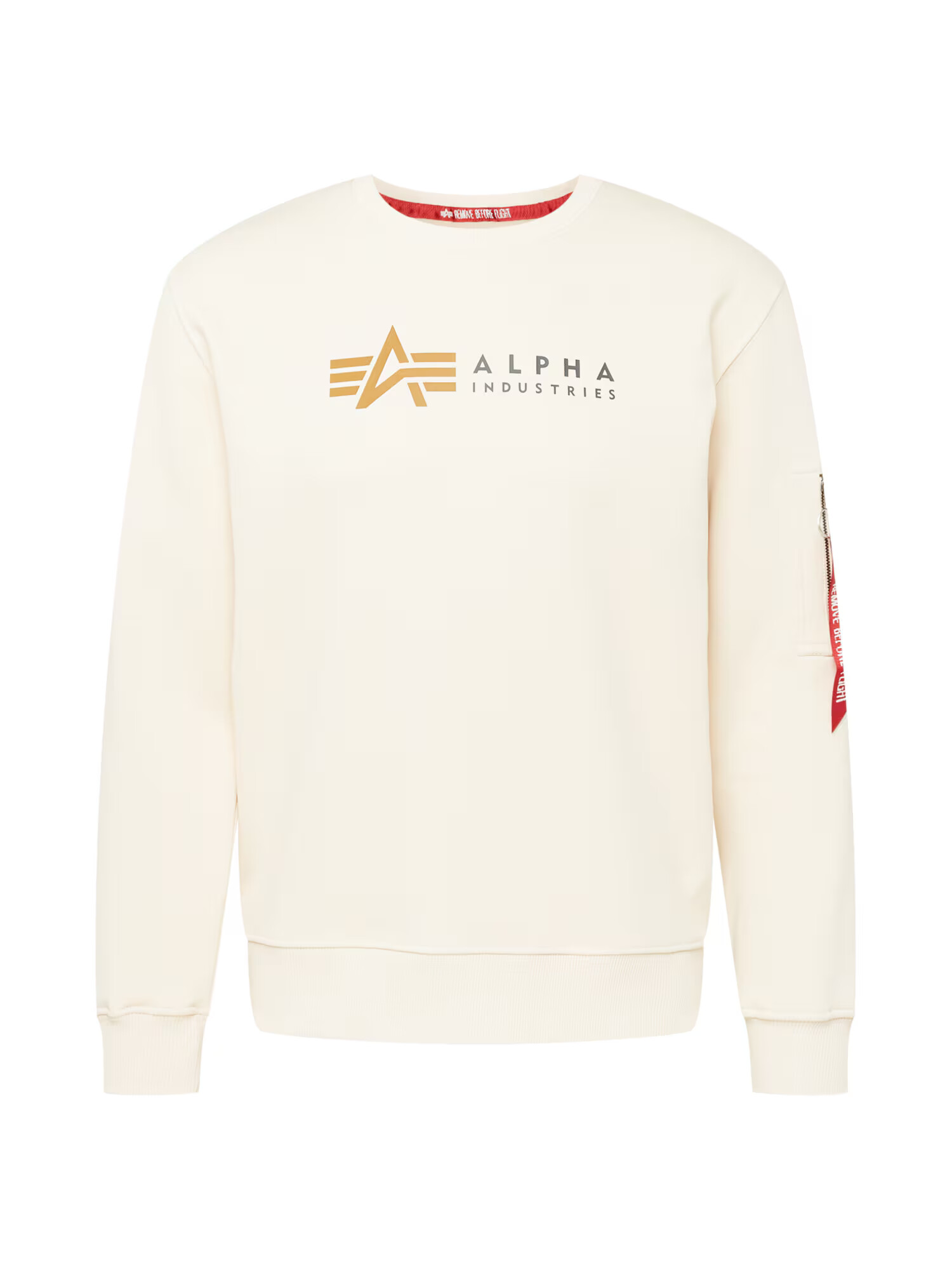 ALPHA INDUSTRIES Mikina krémová / piesková / tmavosivá / červená - Pepit.sk