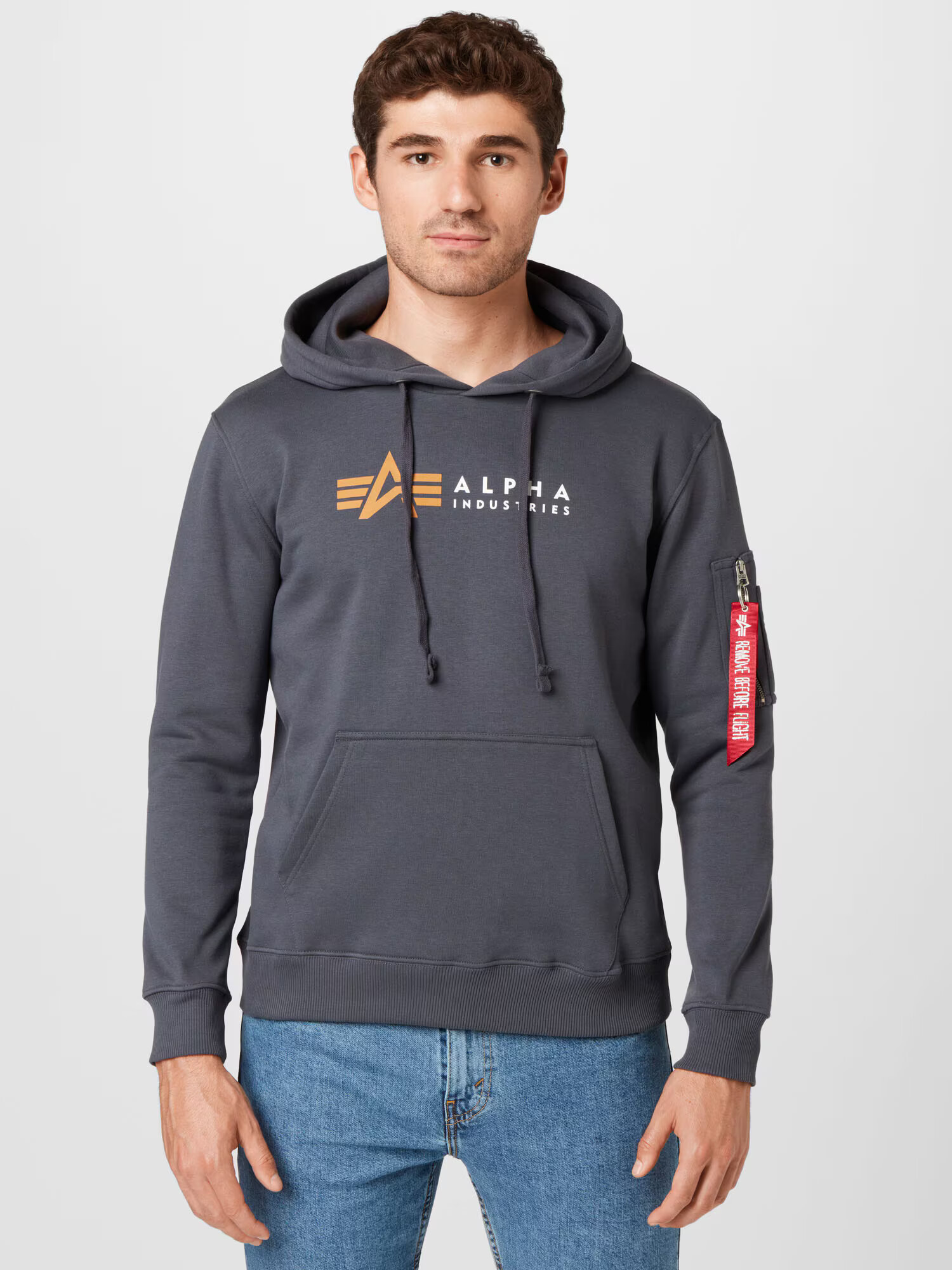 ALPHA INDUSTRIES Mikina medová / tmavosivá / biela - Pepit.sk