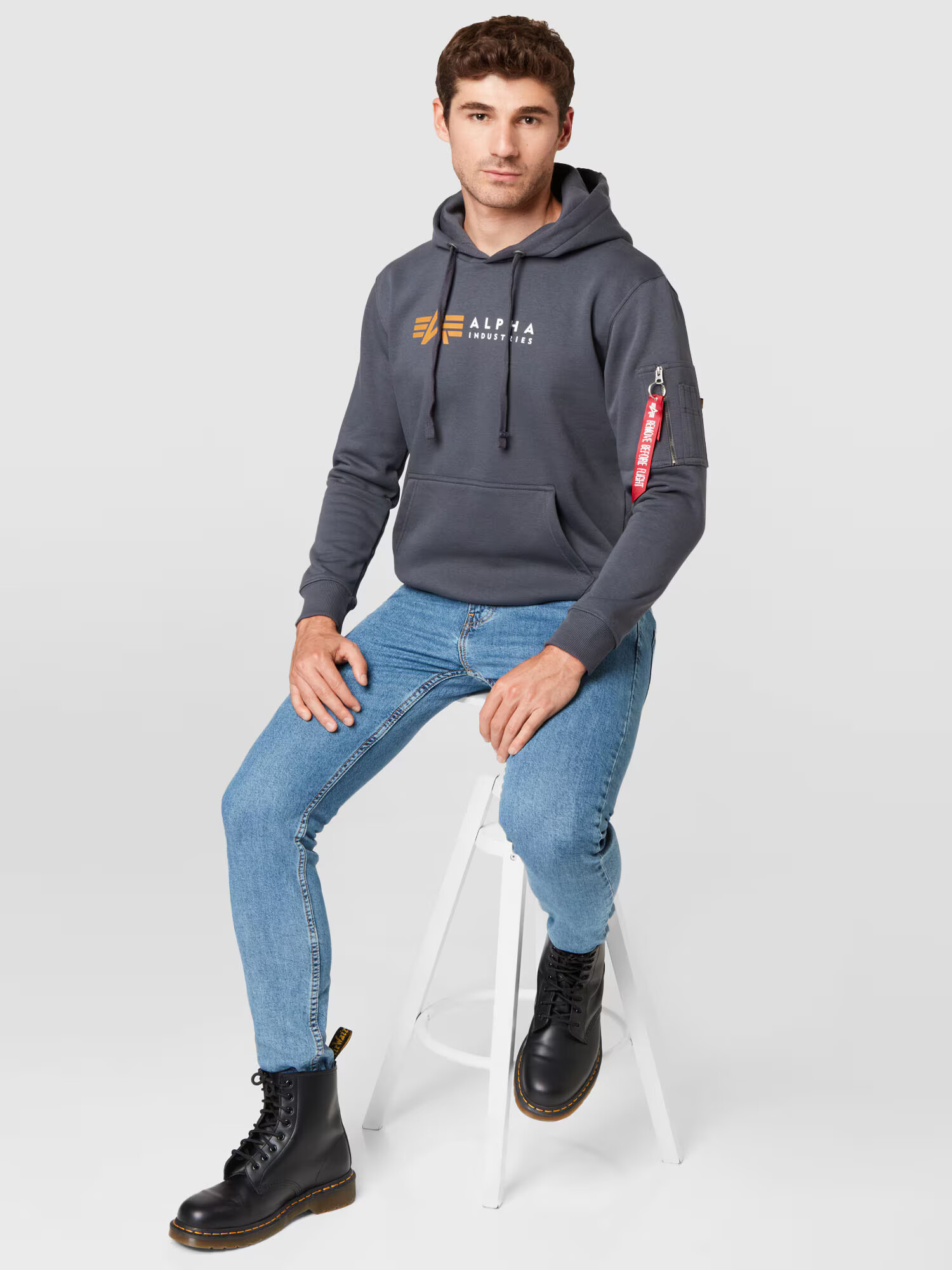 ALPHA INDUSTRIES Mikina medová / tmavosivá / biela - Pepit.sk