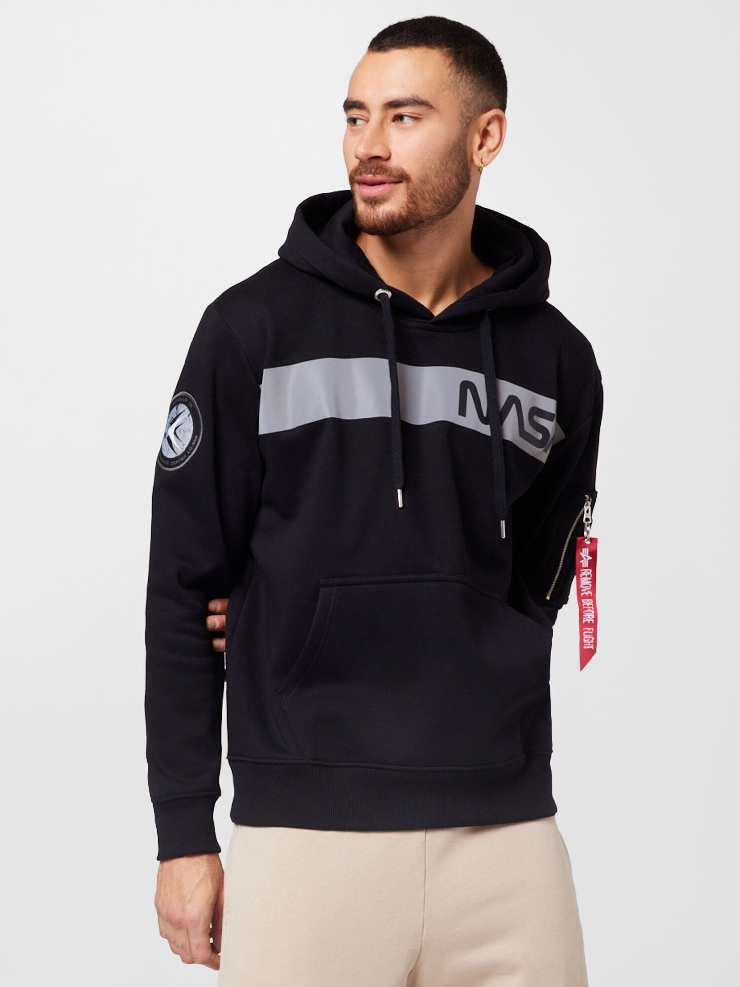 ALPHA INDUSTRIES Mikina 'NASA' červená / čierna / strieborná - Pepit.sk