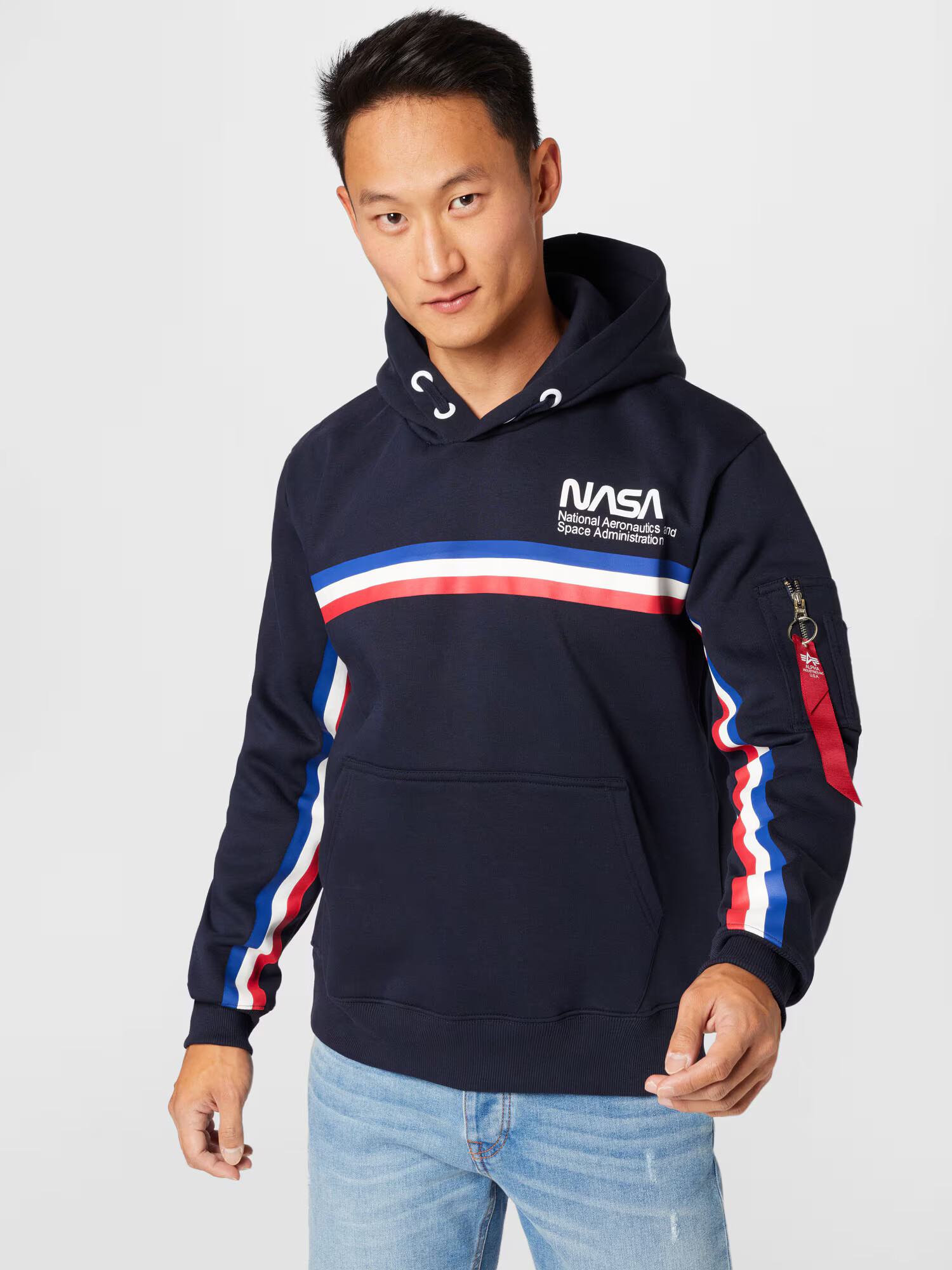 ALPHA INDUSTRIES Mikina 'NASA ISS' námornícka modrá / zmiešané farby - Pepit.sk