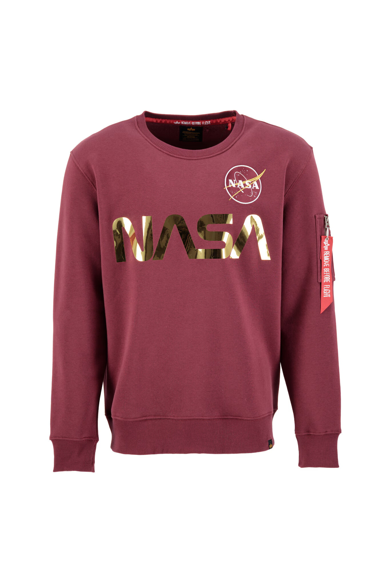 ALPHA INDUSTRIES Mikina 'Nasa Reflective' zlatá / burgundská - Pepit.sk