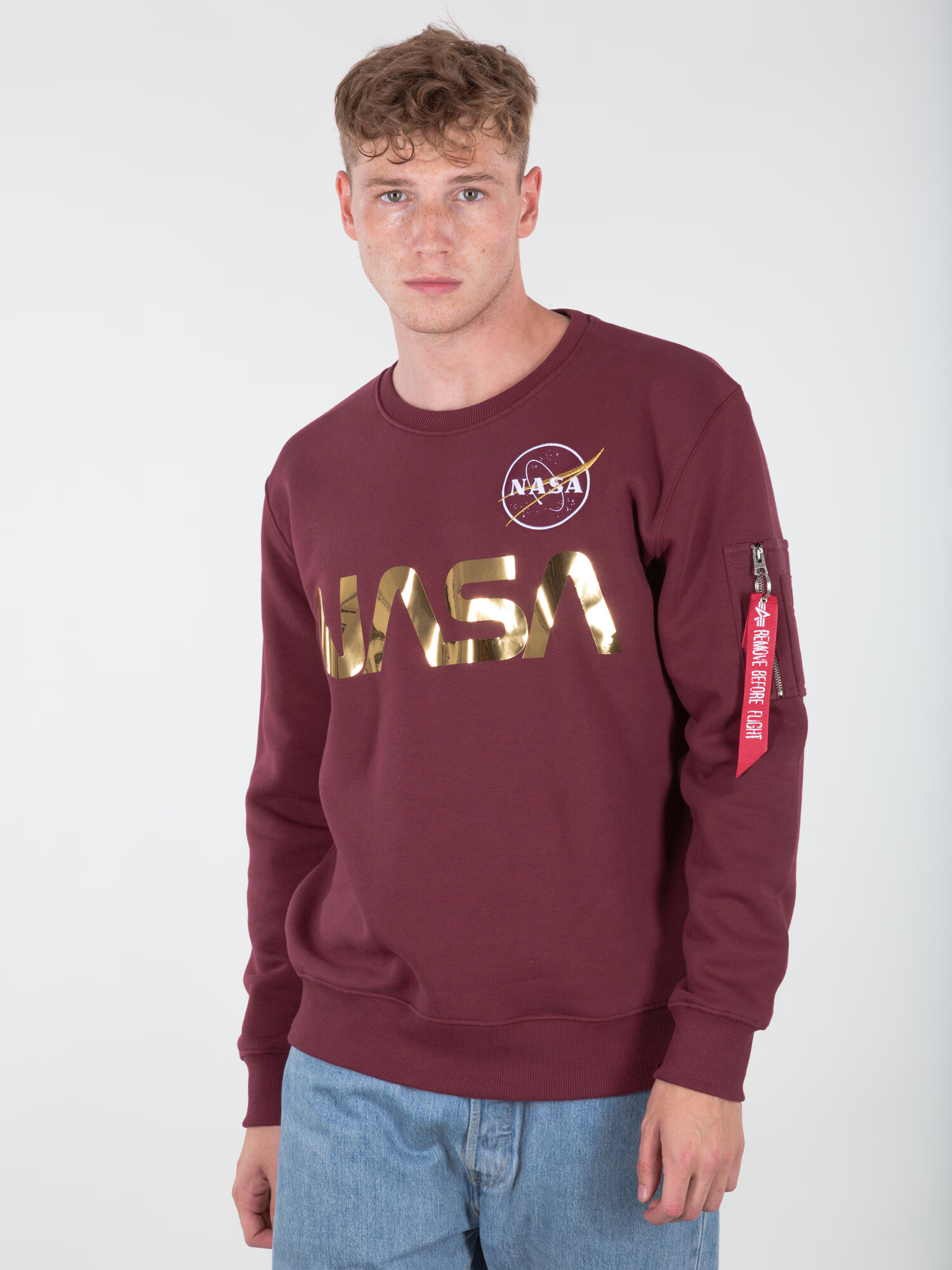 ALPHA INDUSTRIES Mikina 'Nasa Reflective' zlatá / burgundská - Pepit.sk